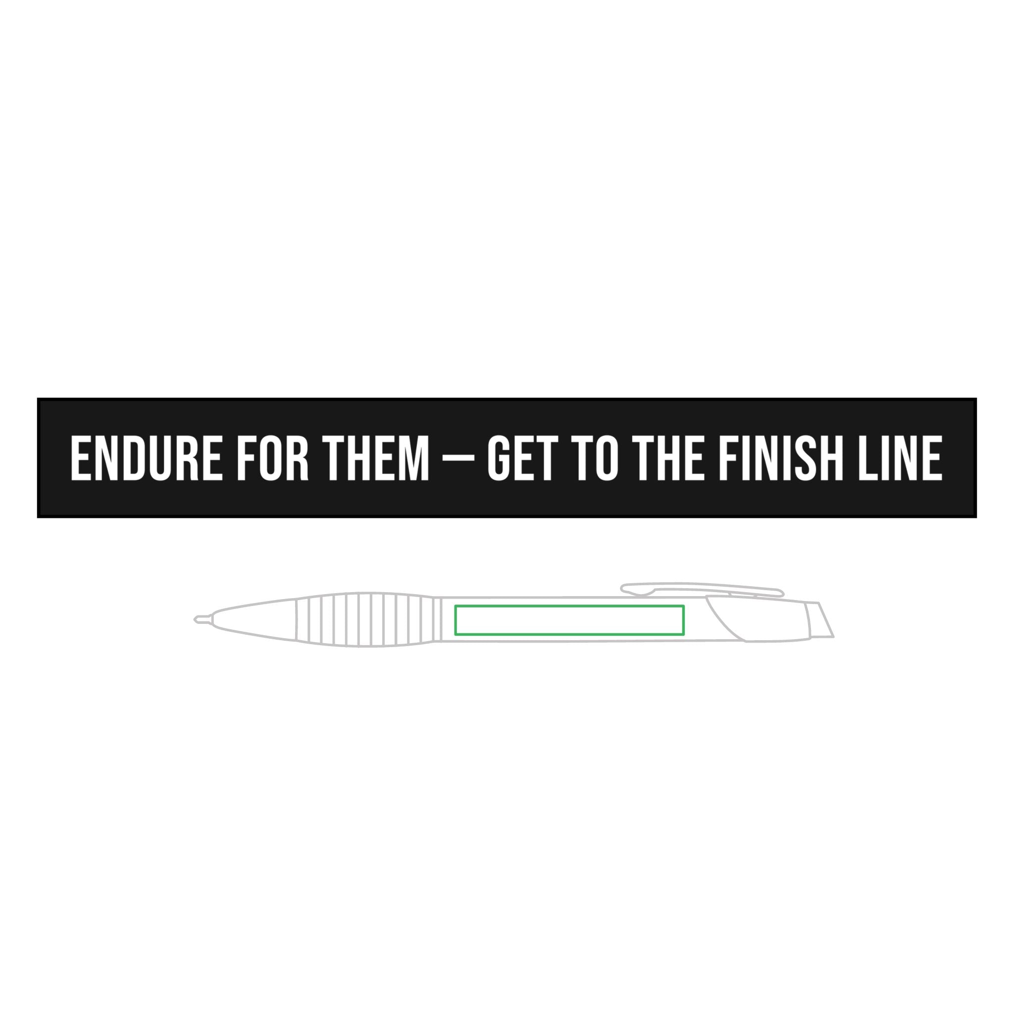 Endure For Them — Engraved Brass Pen — motivational fatherhood engraved brass pen by Get To The Finish Line