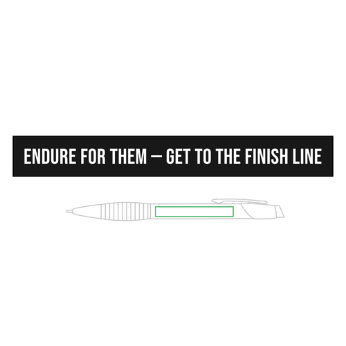 Endure For Them — Engraved Brass Pen — motivational fatherhood engraved brass pen by Get To The Finish Line
