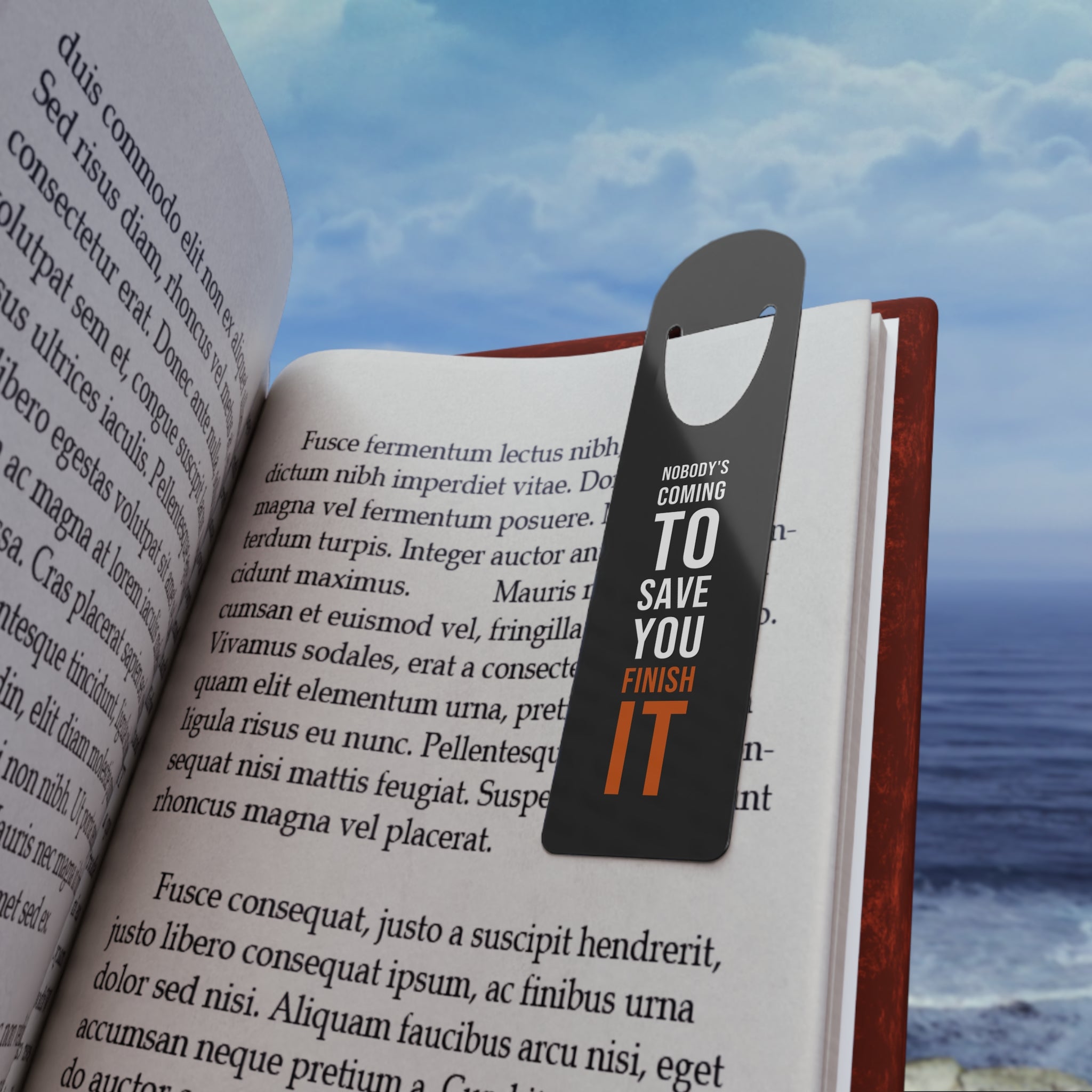 Nobody's Coming to Save You Finish It — Bookmark — distressed motivational metal bookmark by Get To The Finish Line (view 4)