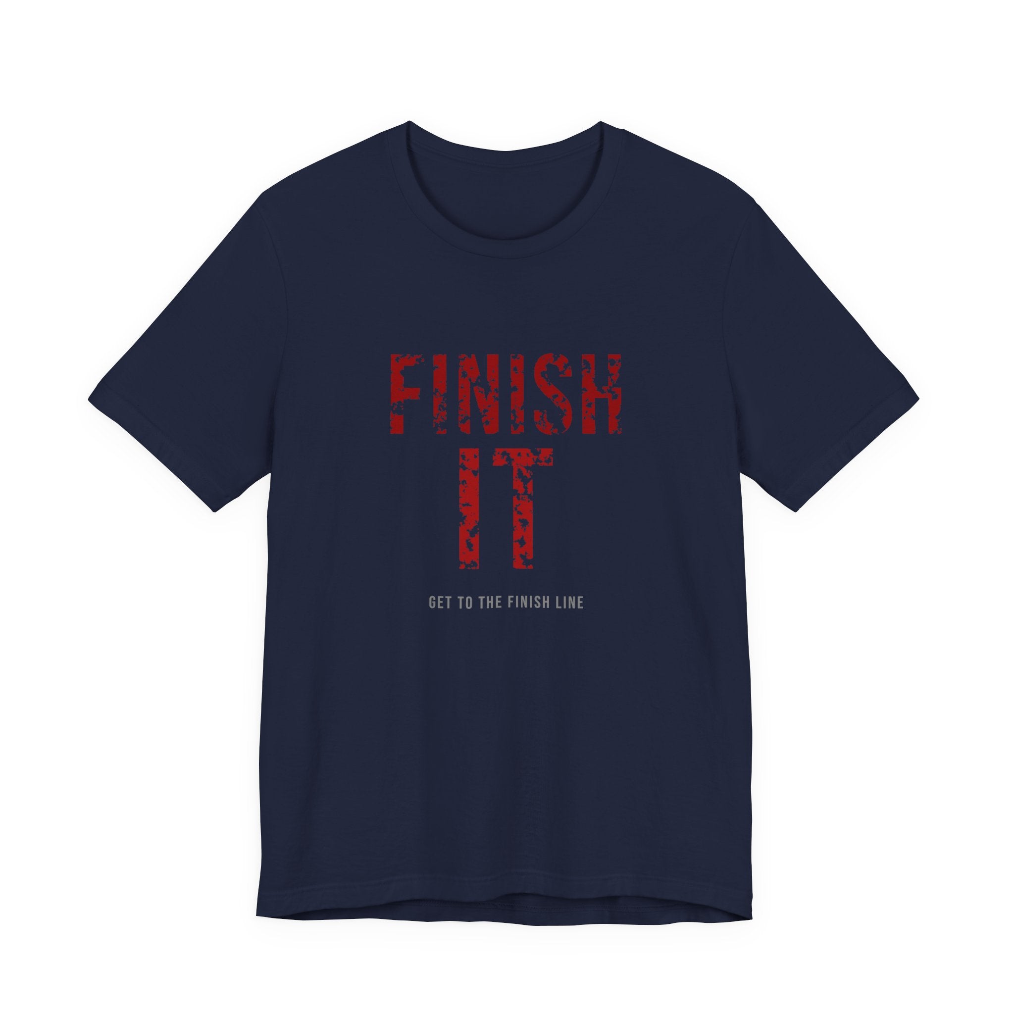 Finish It Tee — Blood Red — distressed motivational graphic tee by Get To The Finish Line (view 3)