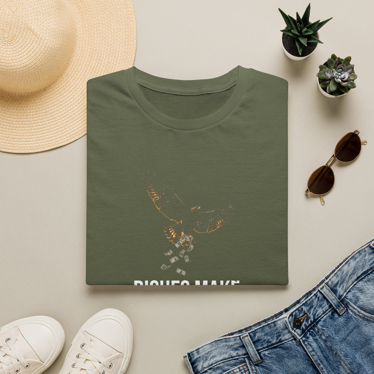 Riches Fly Away Tee — Proverbs 23:5 KJV — KJV Bible verse graphic tee by Get To The Finish Line (view 3)