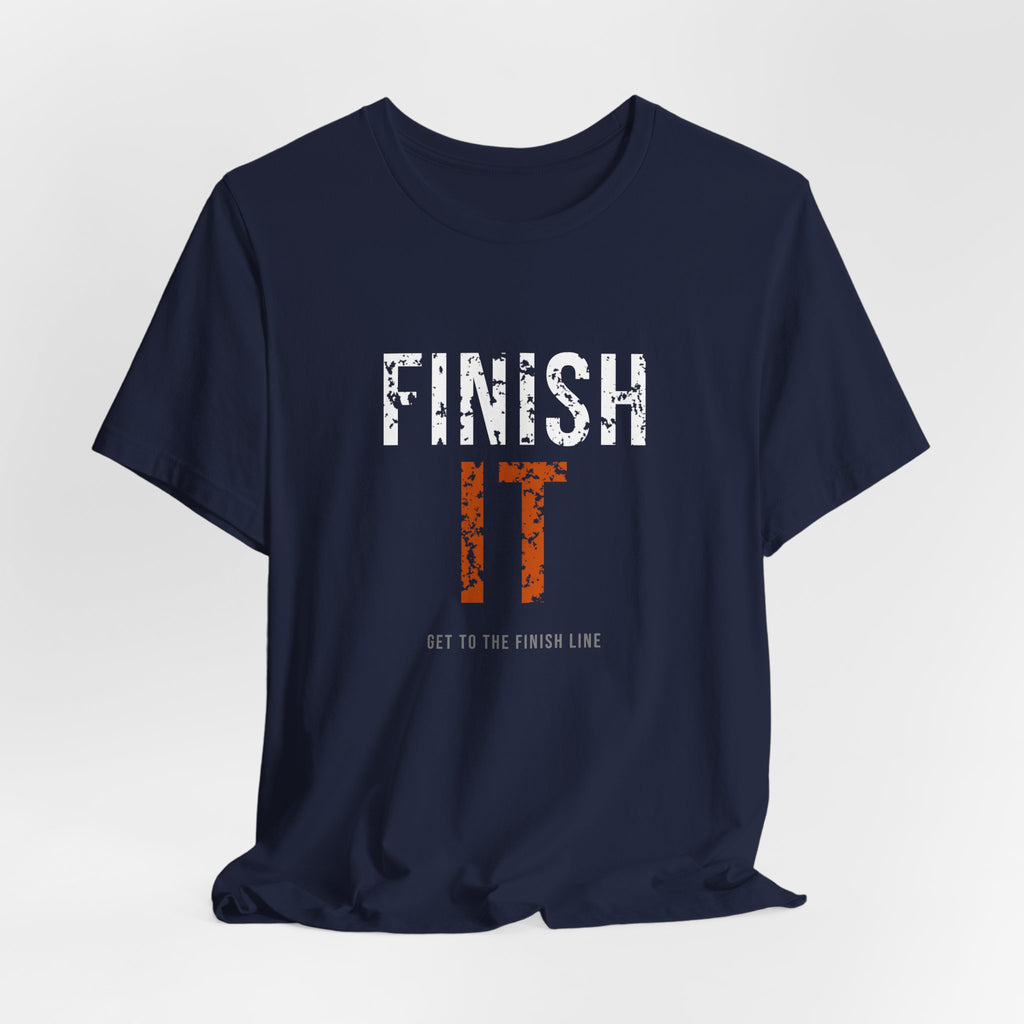 Finish It Tee — White/Orange — distressed motivational graphic tee by Get To The Finish Line (view 16)