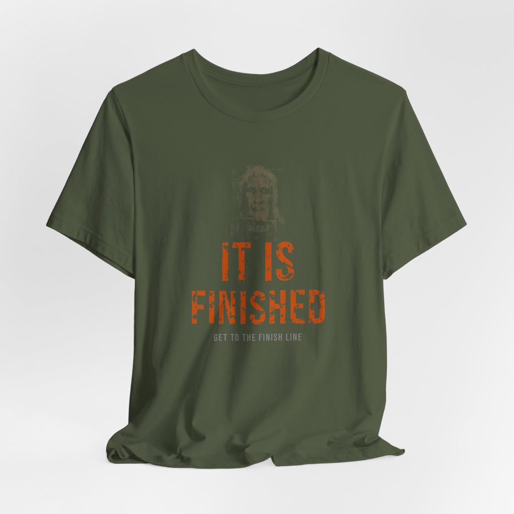 It Is Finished Tee — Burnt Orange — christian graphic tee by Get To The Finish Line (view 10)