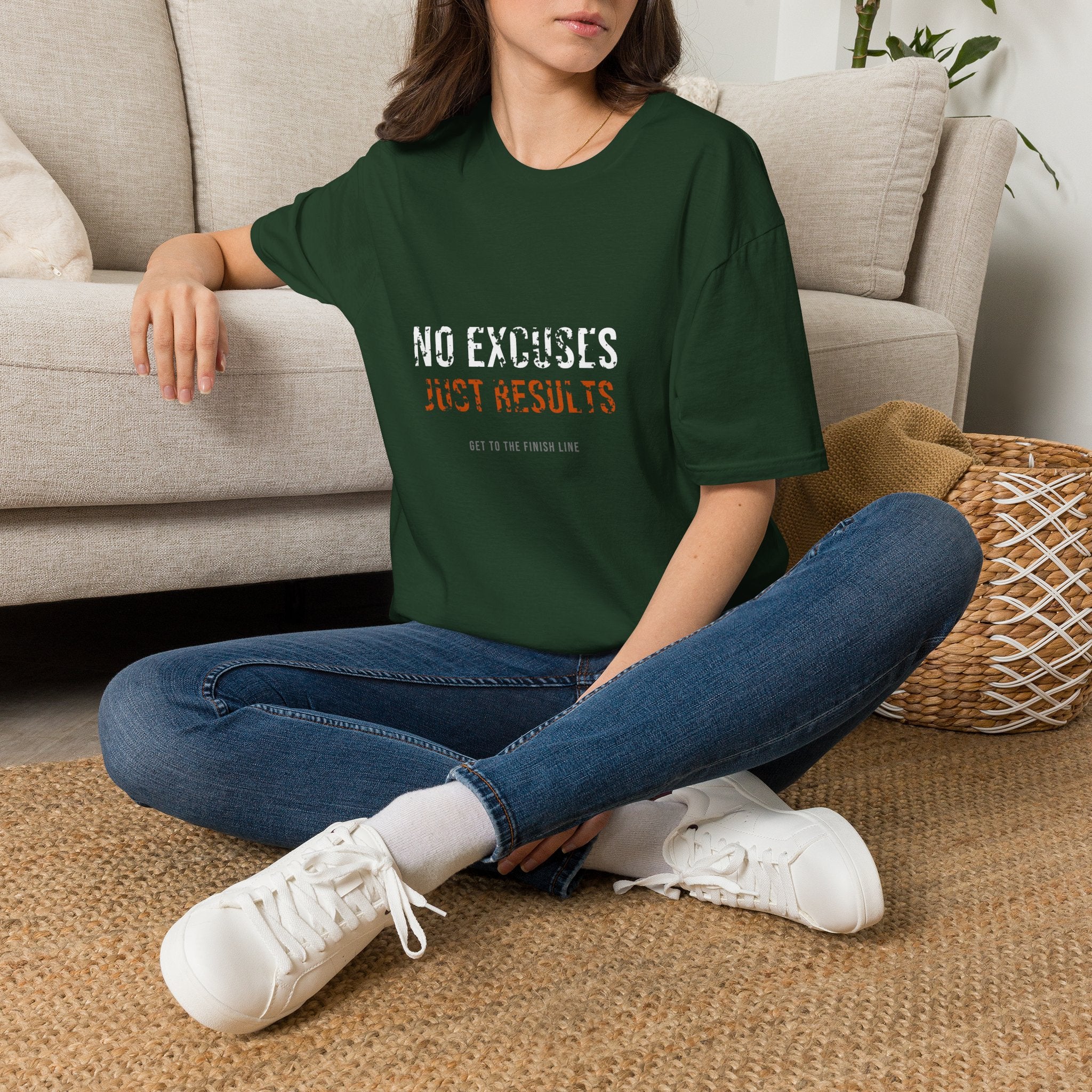 No Excuses Just Results Tee — motivational graphic tee by Get To The Finish Line (view 17)