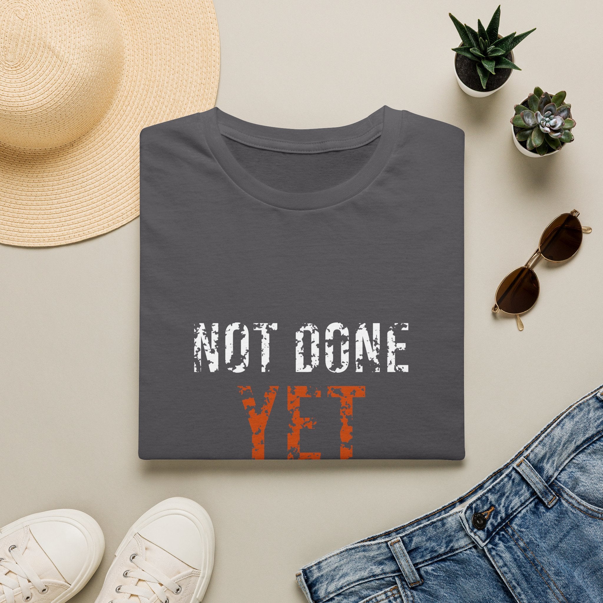 Not Done Yet Tee — motivational graphic tee by Get To The Finish Line (view 6)