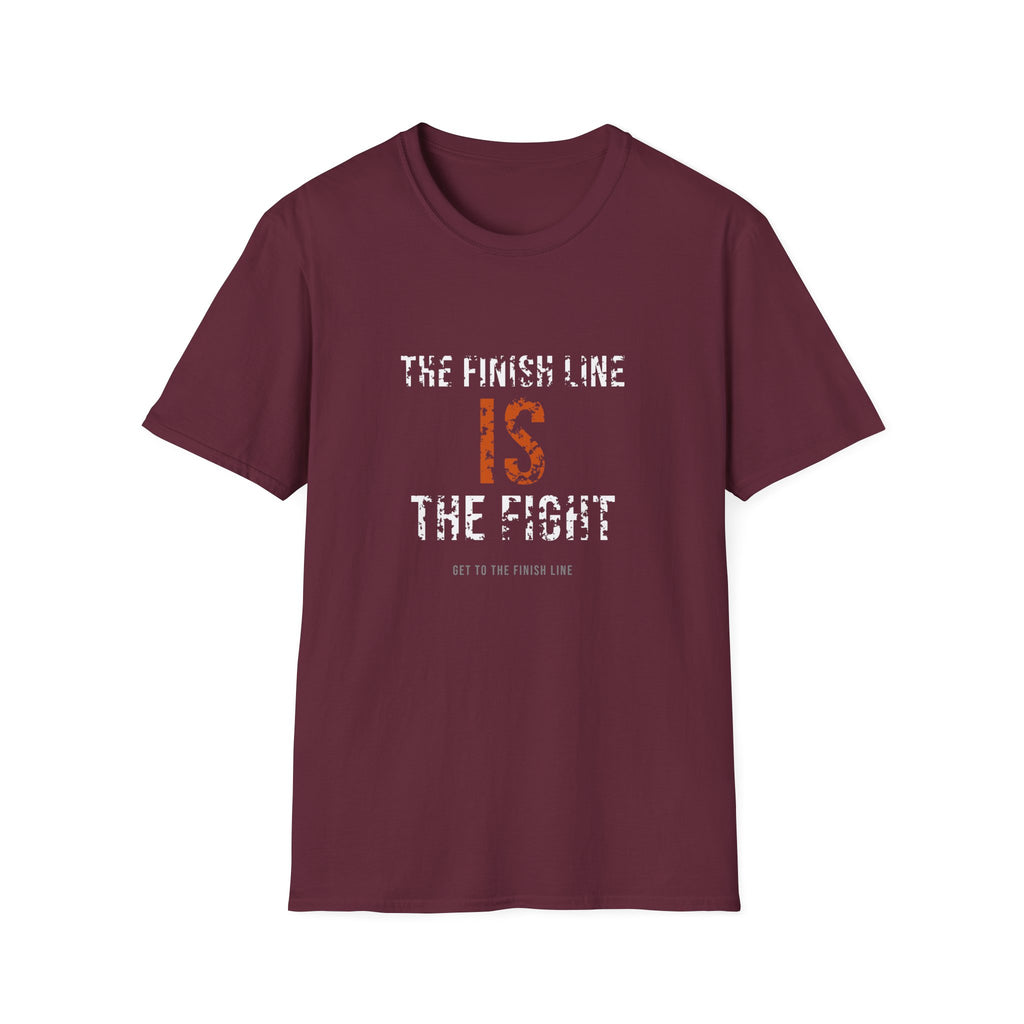 The Finish Line Is The Fight Tee — Distressed — motivational endurance graphic tee by Get To The Finish Line (view 12)