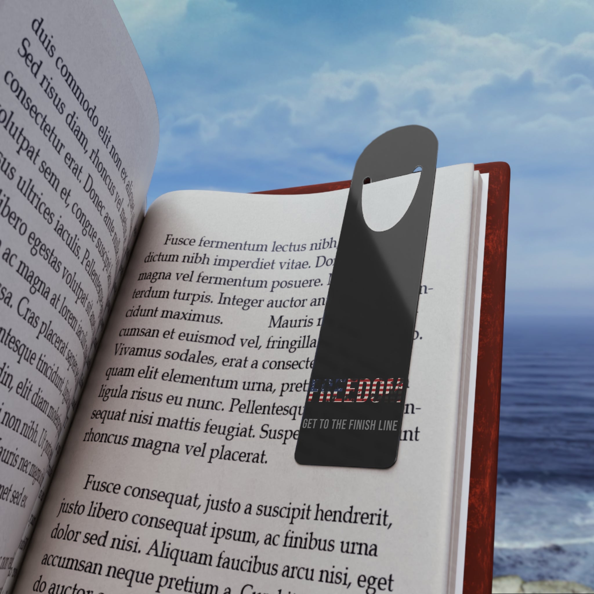 Freedom Bookmark — Flag Fill — patriotic american flag metal bookmark by Get To The Finish Line (view 4)