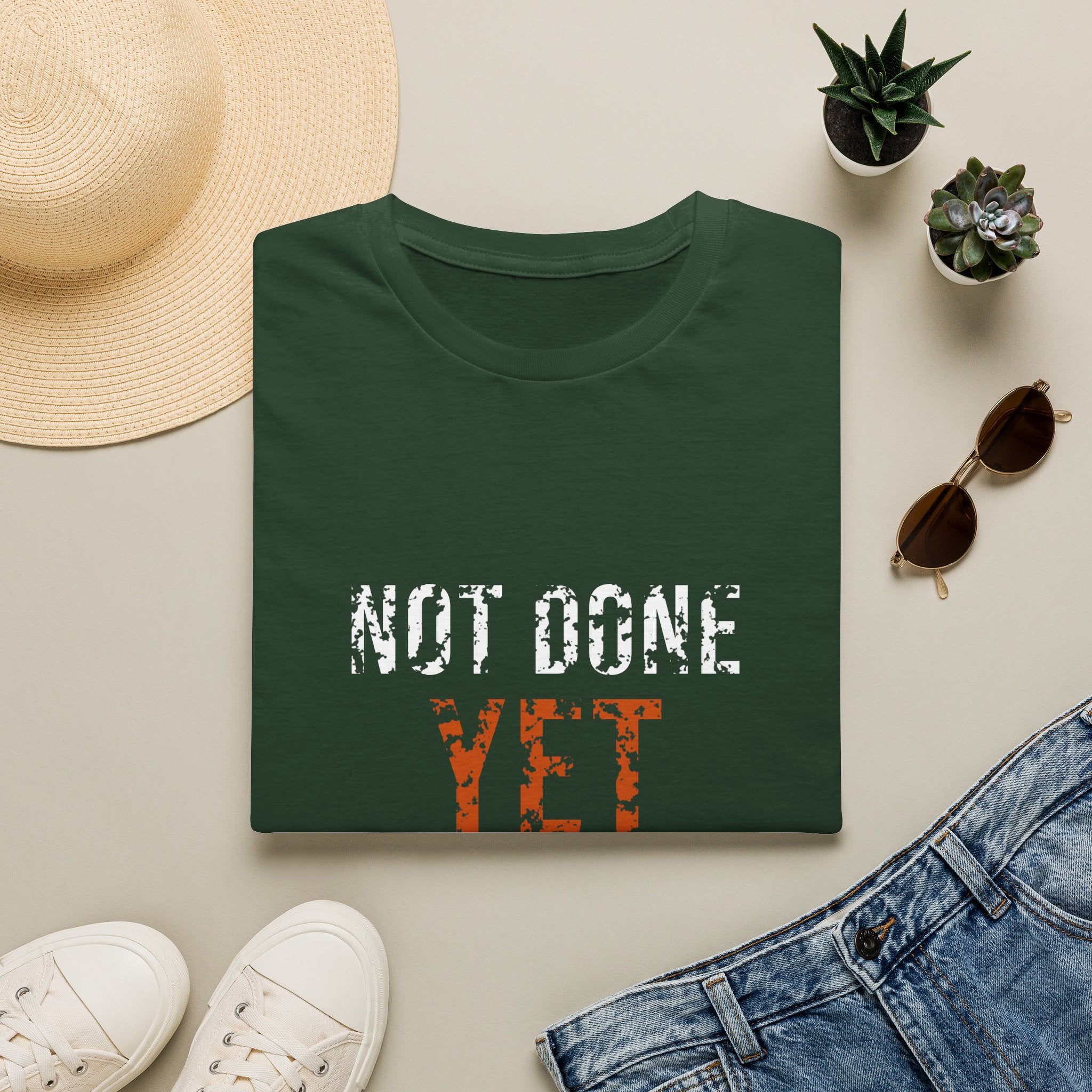 Not Done Yet Tee — motivational graphic tee by Get To The Finish Line (view 4)
