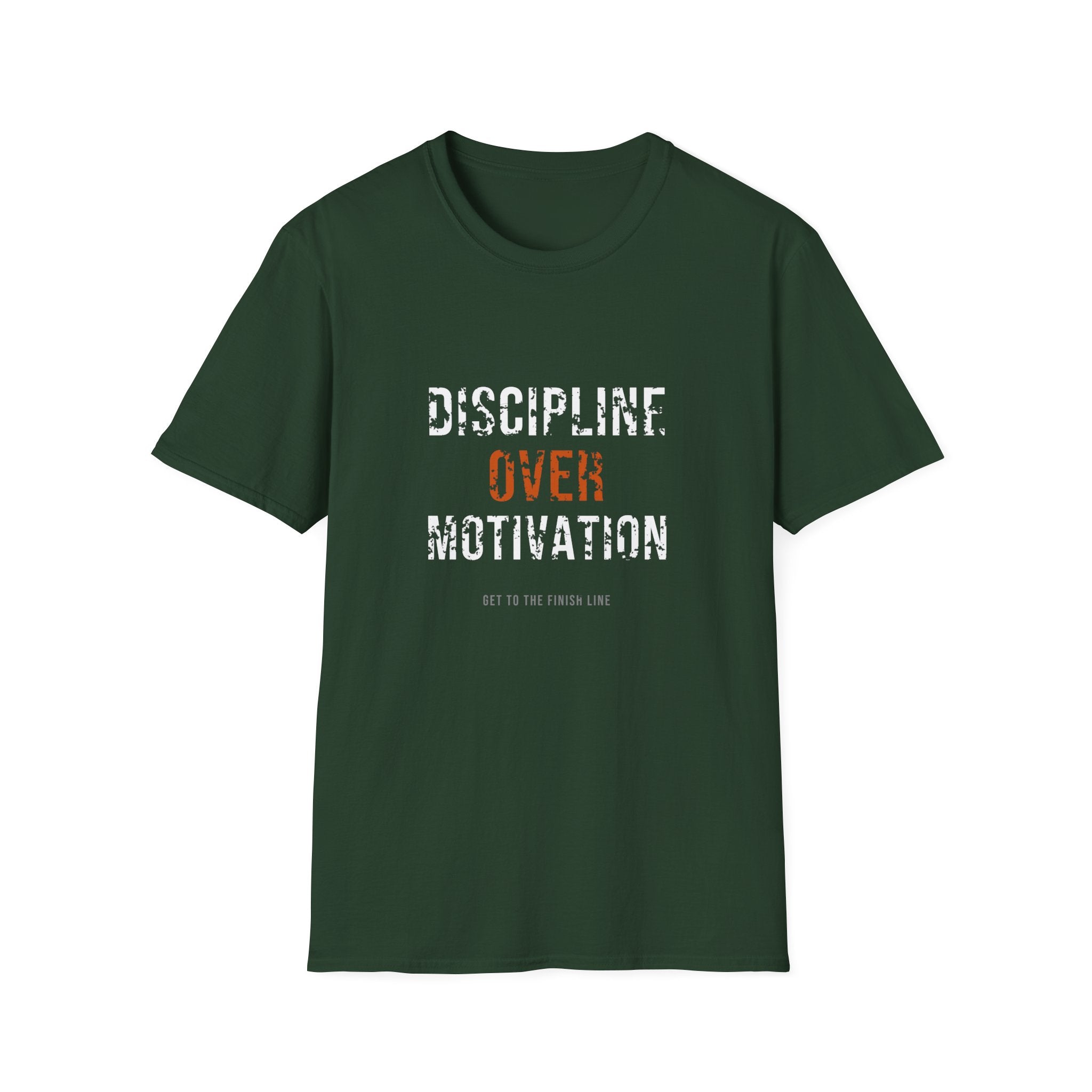 Discipline Over Motivation Tee — motivational graphic tee by Get To The Finish Line (view 18)