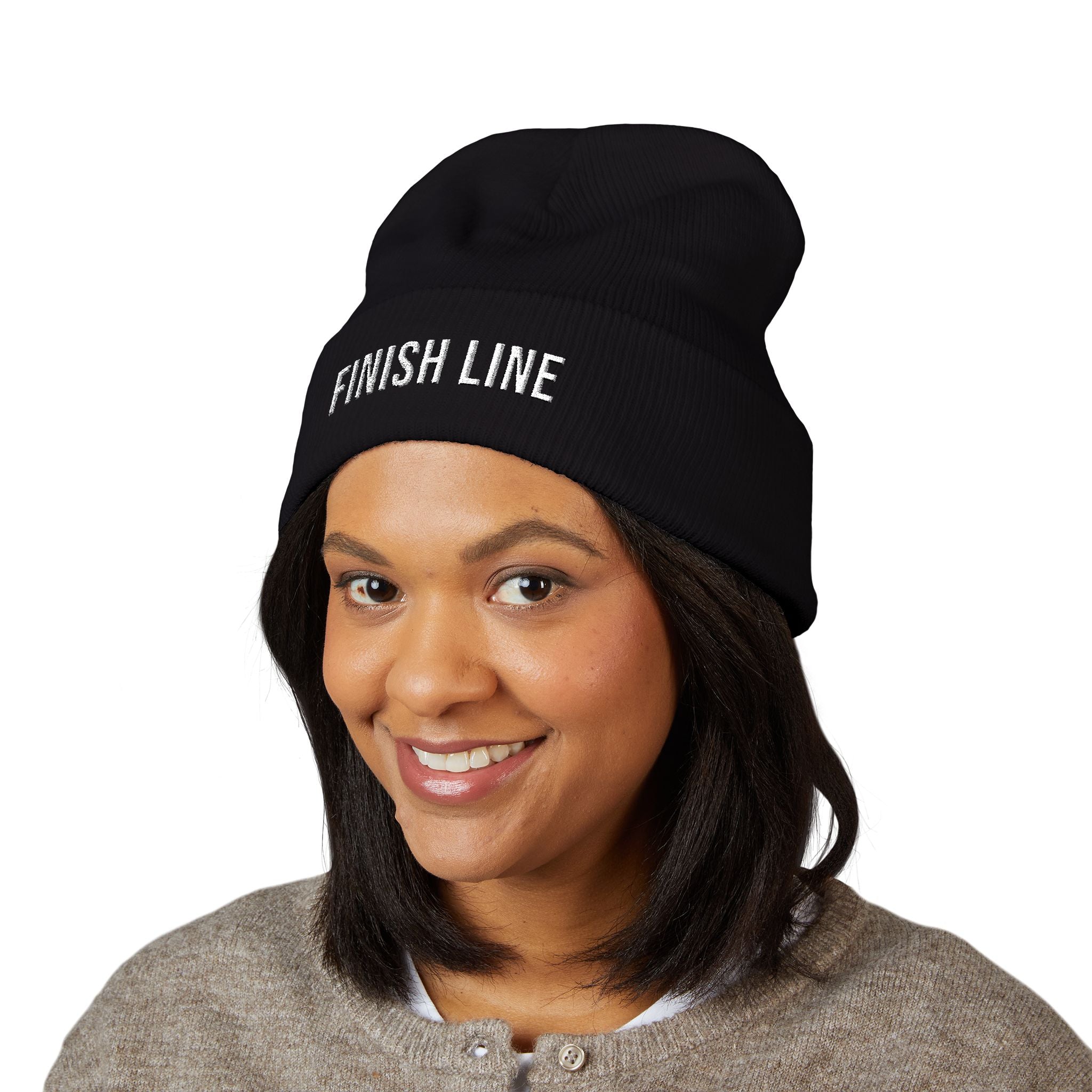 Get To The Finish Line Beanie — Embroidered Cuff — motivational perseverance embroidered beanie by Get To The Finish Line (view 12)