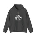 King Jesus Hoodie — White — christian graphic hoodie by Get To The Finish Line (view 3)
