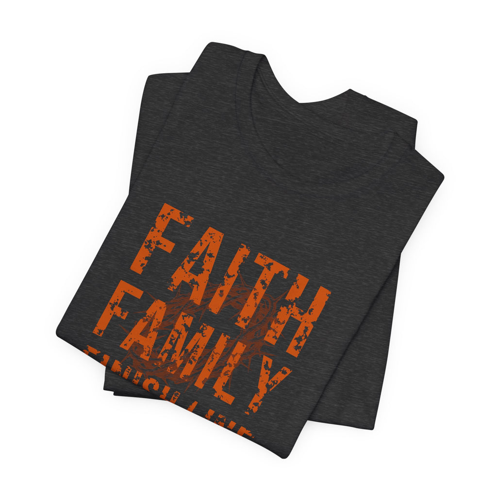 Faith Family Finish Line Tee — Burnt Orange — christian family values graphic tee by Get To The Finish Line (view 12)