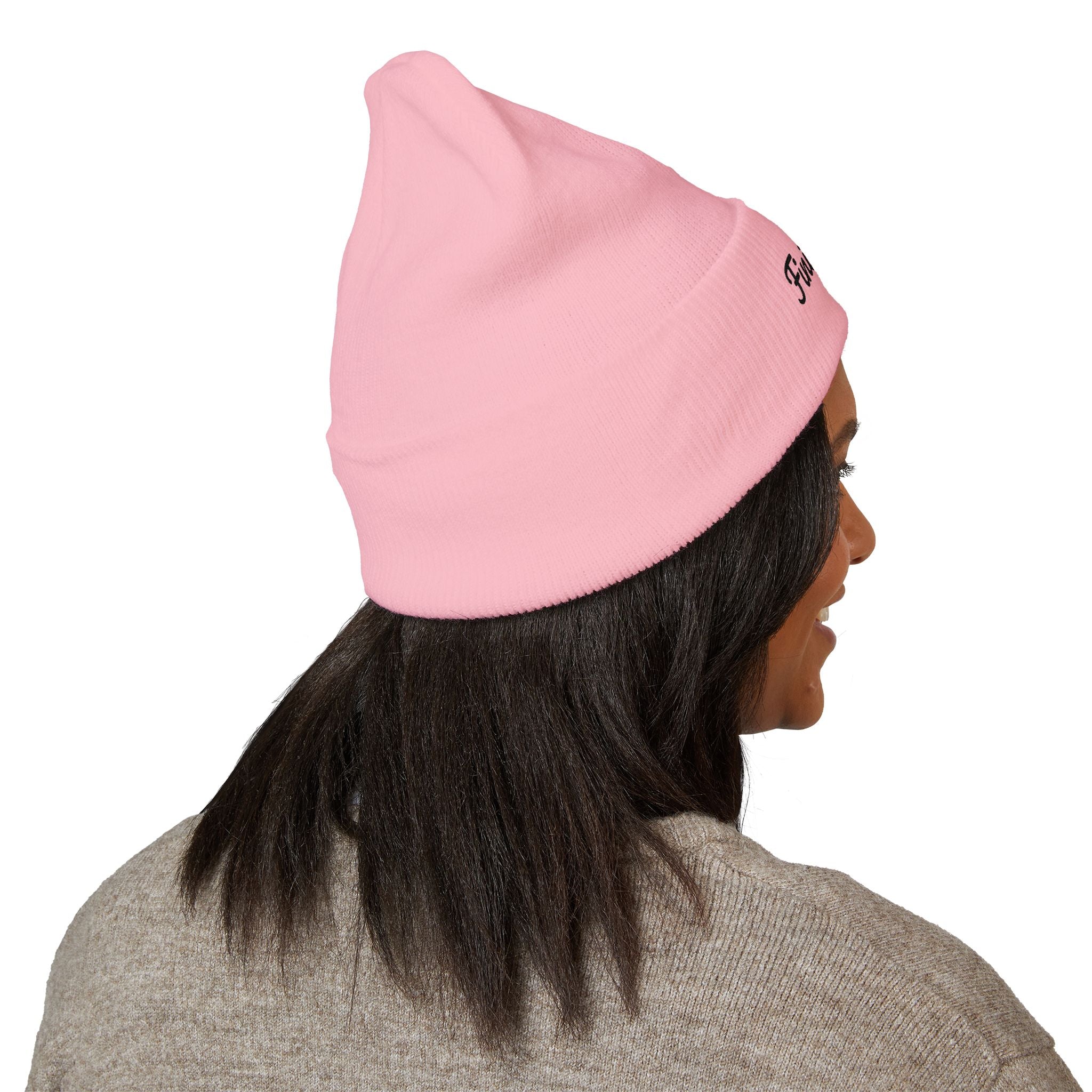Get To The Finish Line Script Beanie — Light — motivational perseverance embroidered beanie by Get To The Finish Line (view 9)