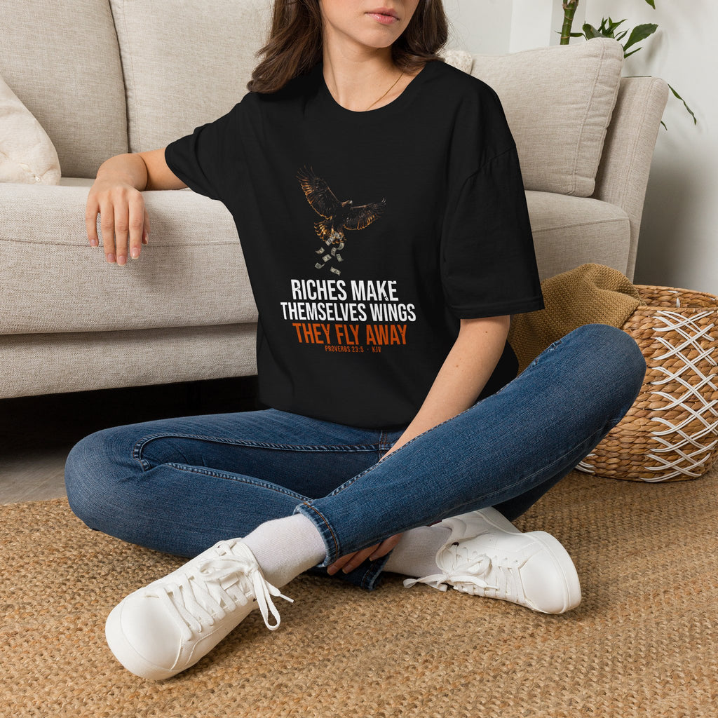 Riches Fly Away Tee — Proverbs 23:5 KJV