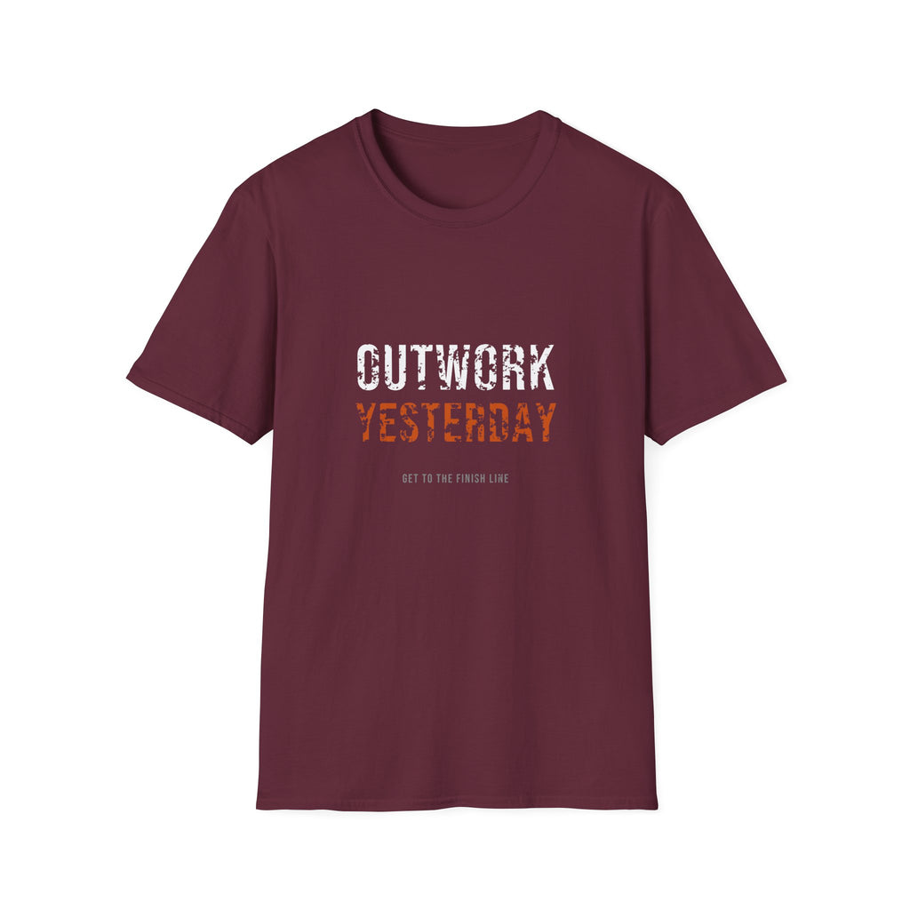 Outwork Yesterday Tee — motivational graphic tee by Get To The Finish Line (view 12)