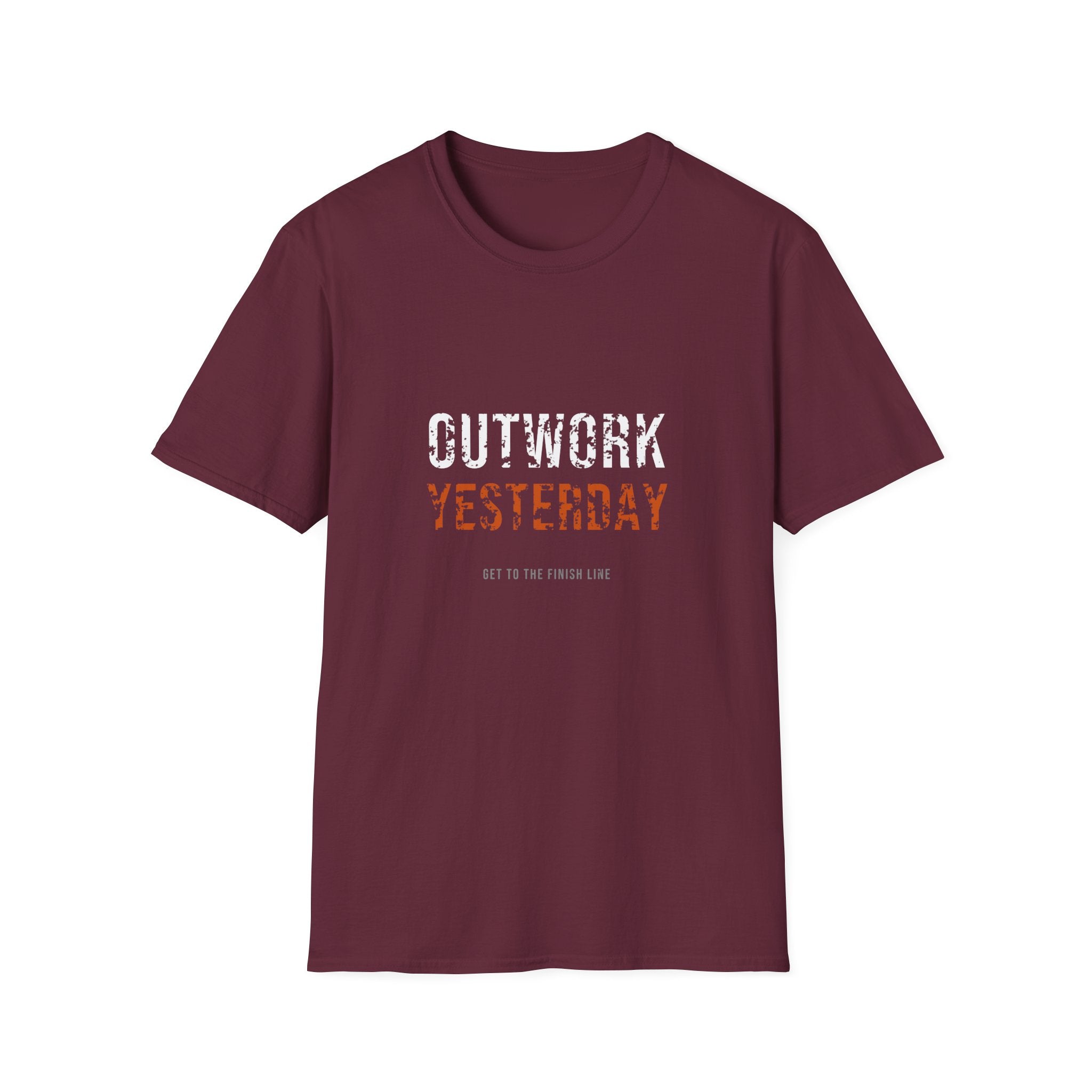 Outwork Yesterday Tee — motivational graphic tee by Get To The Finish Line (view 12)