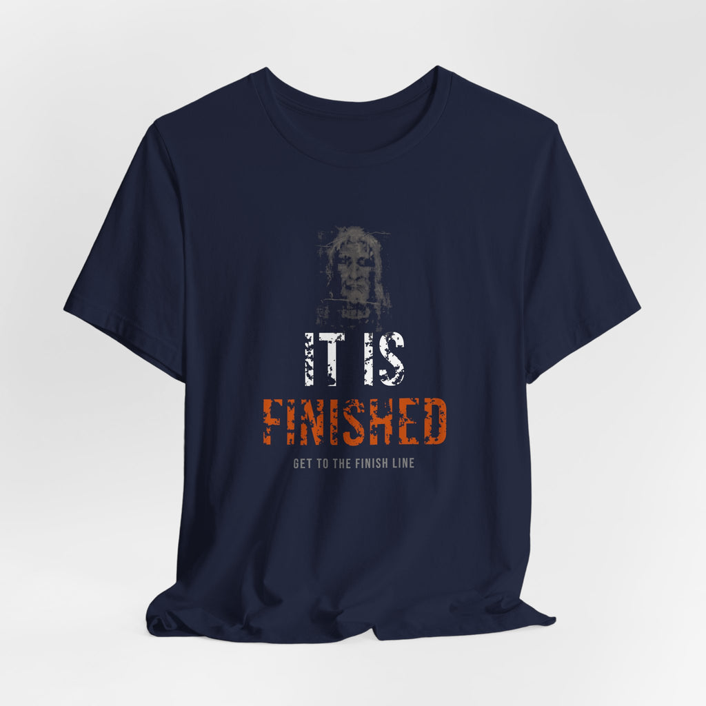 It Is Finished Tee — White/Orange — christian graphic tee by Get To The Finish Line (view 16)