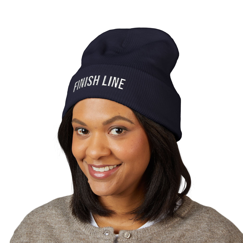 Get To The Finish Line Beanie — Embroidered Cuff — motivational perseverance embroidered beanie by Get To The Finish Line (view 9)