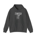 Finish It Hoodie — White — distressed motivational graphic hoodie by Get To The Finish Line (view 3)