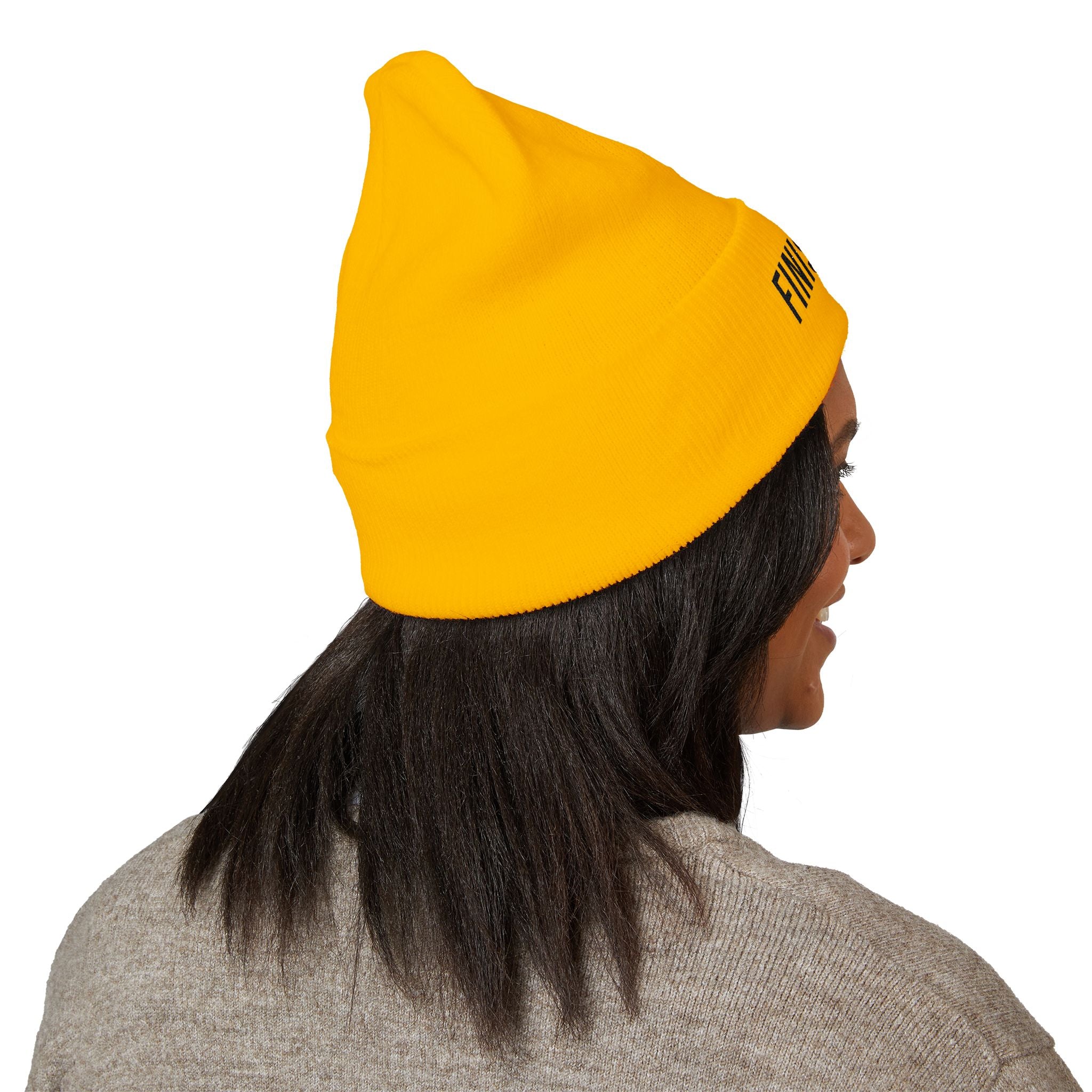 Get To The Finish Line Beanie — Black Stitch — motivational perseverance embroidered beanie by Get To The Finish Line (view 9)