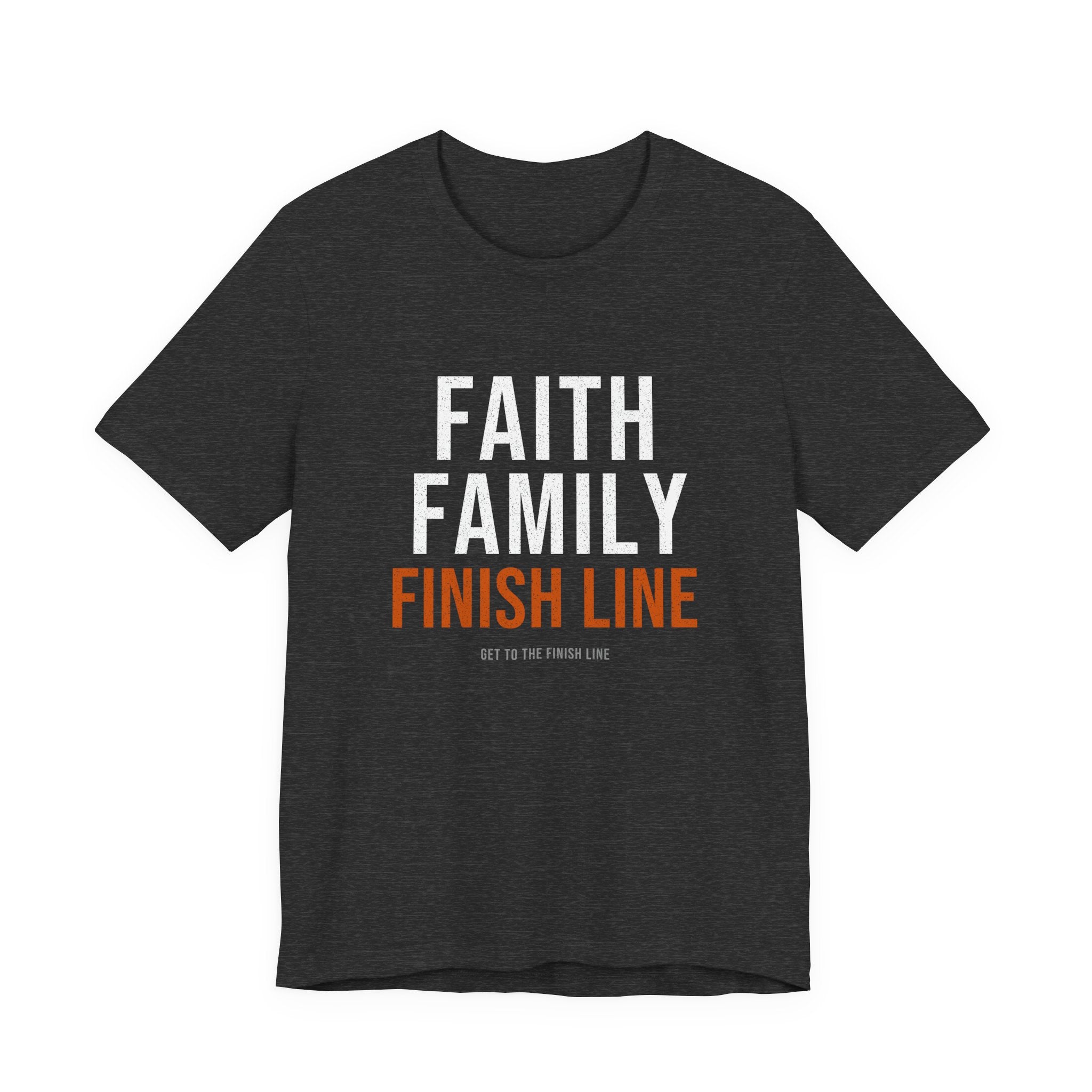 Faith Family Finish Line — Motivational T-Shirt — christian family values graphic tee by Get To The Finish Line (view 3)