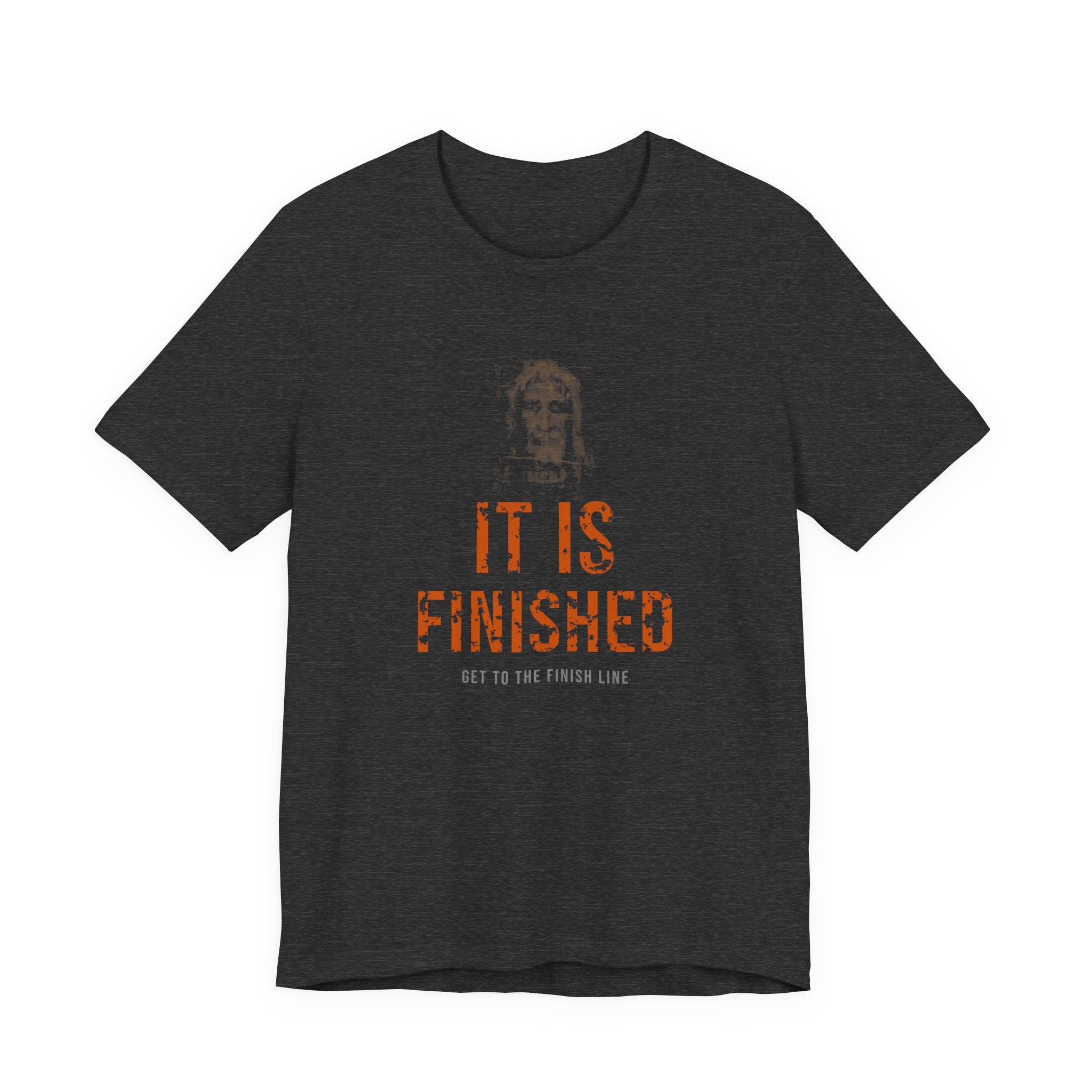 It Is Finished Tee — Burnt Orange — christian graphic tee by Get To The Finish Line (view 3)
