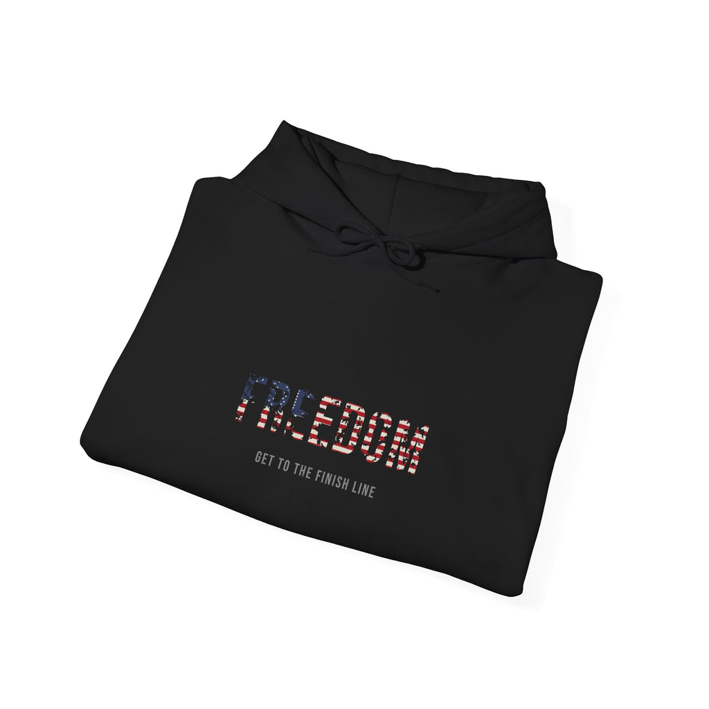 Freedom Hoodie — Flag Fill — patriotic american flag graphic hoodie by Get To The Finish Line (view 7)