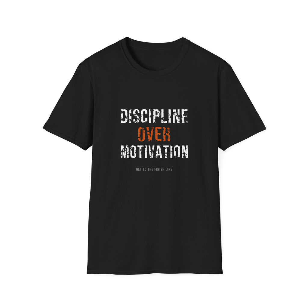 Discipline Over Motivation Tee — motivational graphic tee by Get To The Finish Line (view 9)