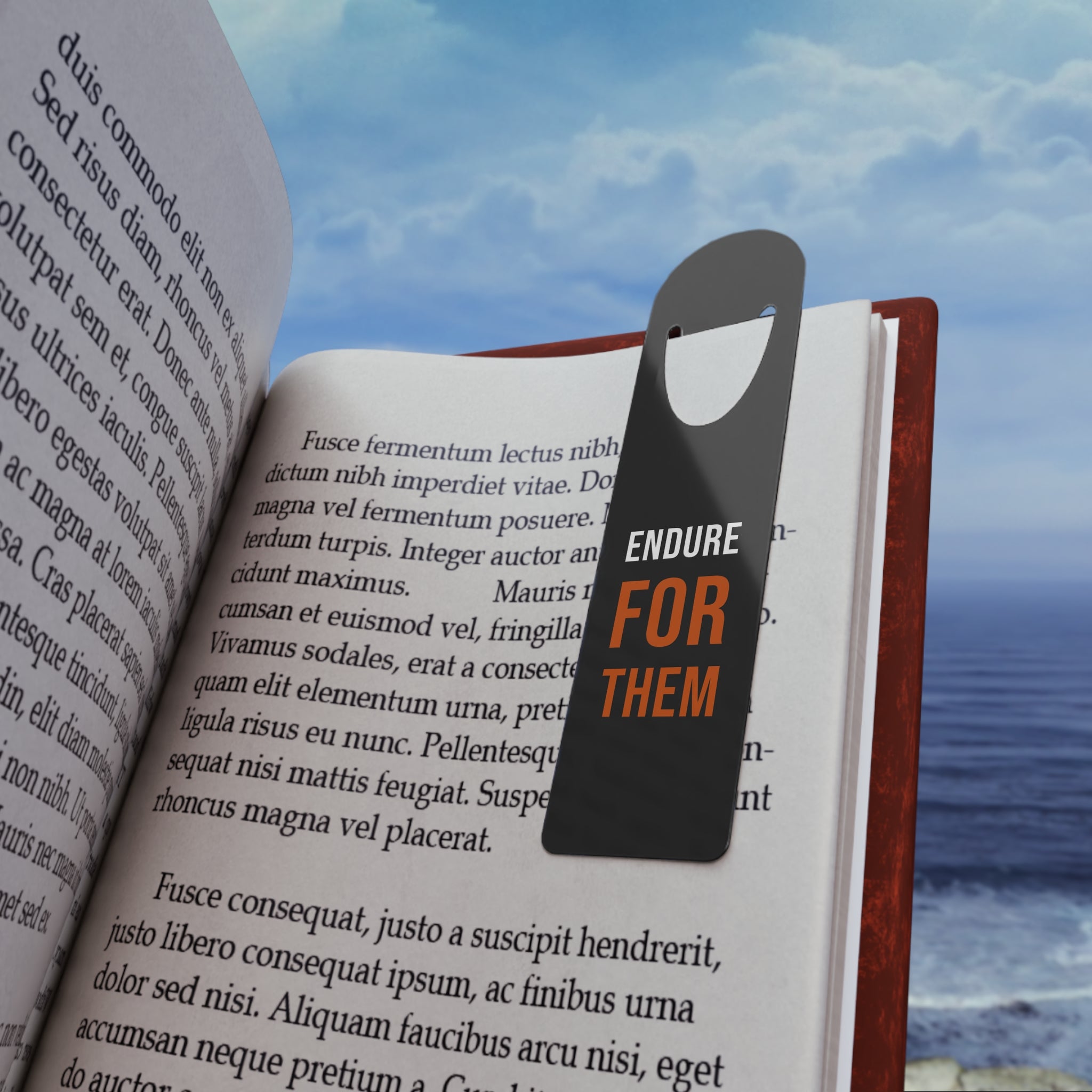 Endure For Them — Bookmark — motivational fatherhood metal bookmark by Get To The Finish Line (view 4)