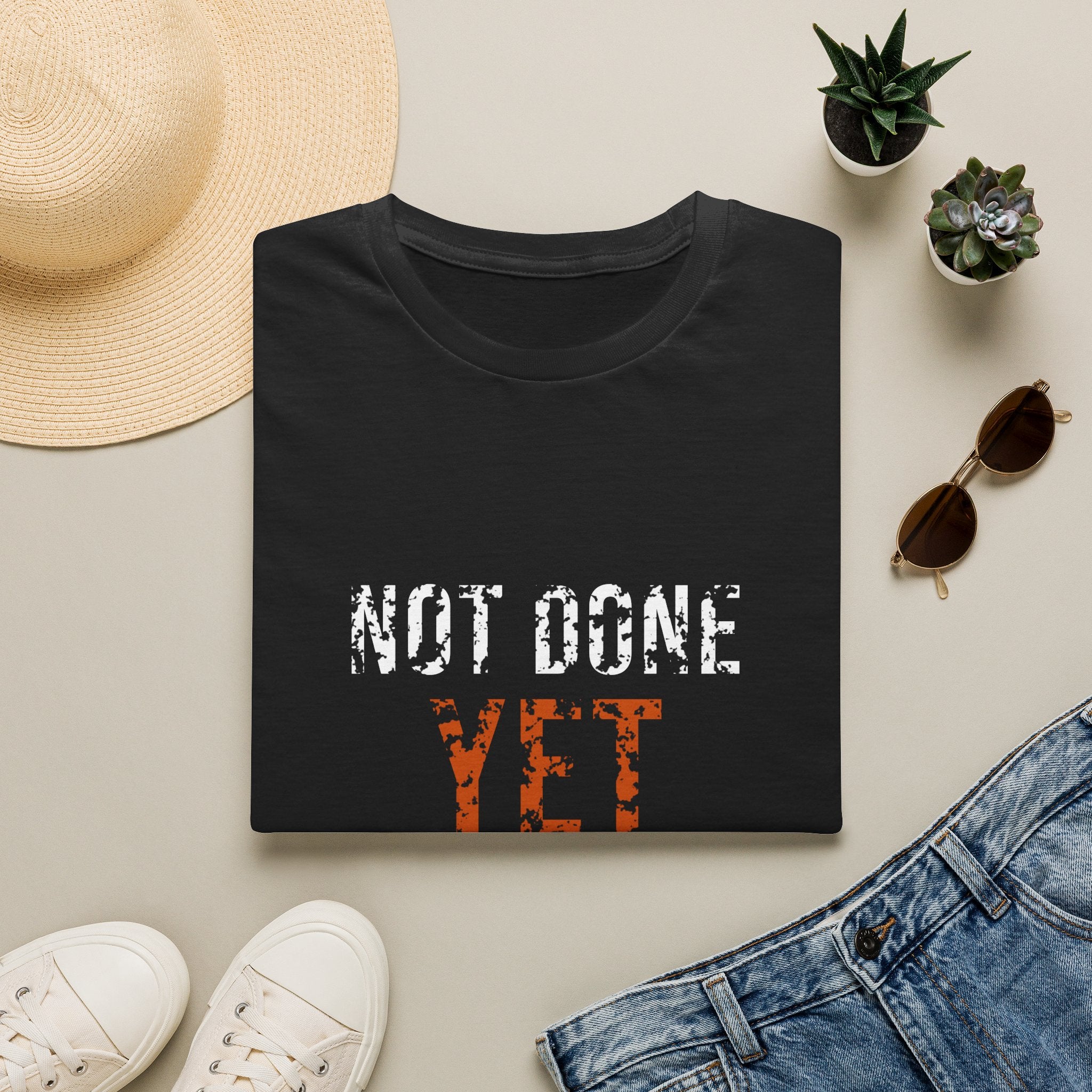 Not Done Yet Tee — motivational graphic tee by Get To The Finish Line