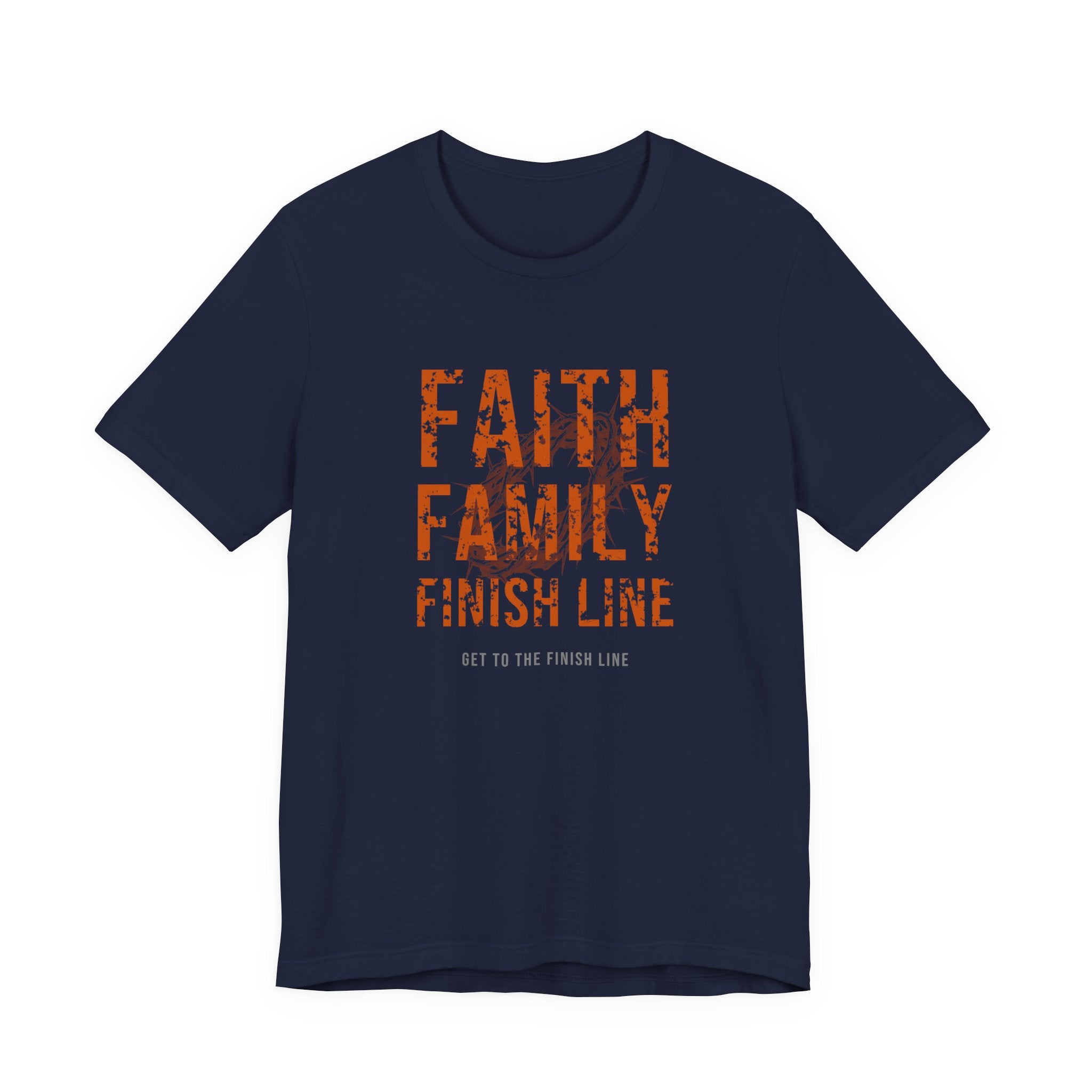 Faith Family Finish Line Tee — Burnt Orange — christian family values graphic tee by Get To The Finish Line (view 4)