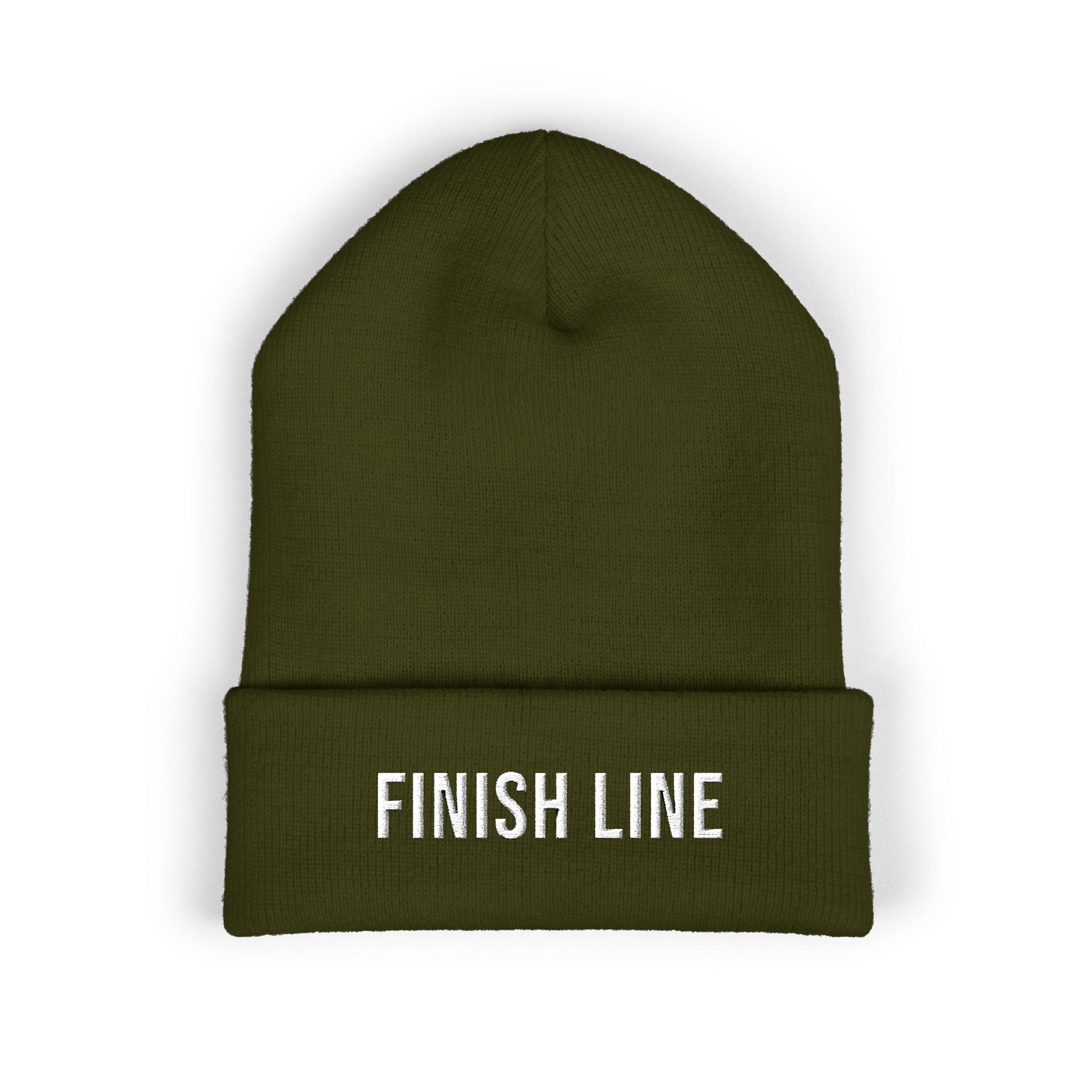 Get To The Finish Line Beanie — Embroidered Cuff — motivational perseverance embroidered beanie by Get To The Finish Line