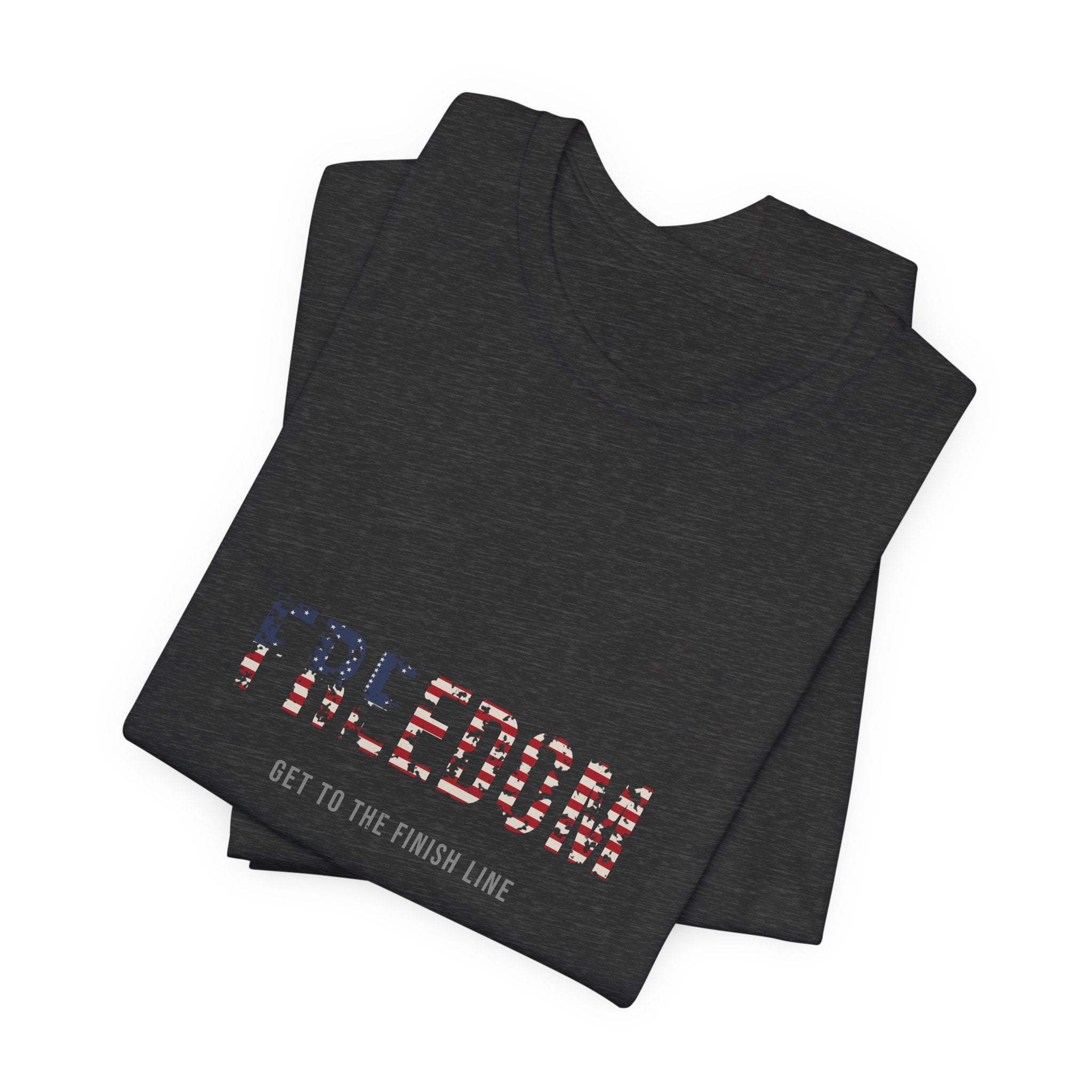 Freedom Tee — Flag Fill — patriotic american flag graphic tee by Get To The Finish Line (view 12)