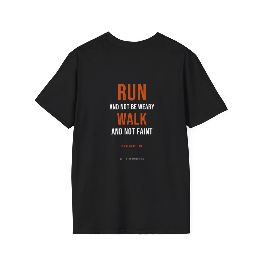 Run And Not Be Weary Tee — Isaiah 40:31 KJV — KJV Bible verse graphic tee by Get To The Finish Line (view 10)