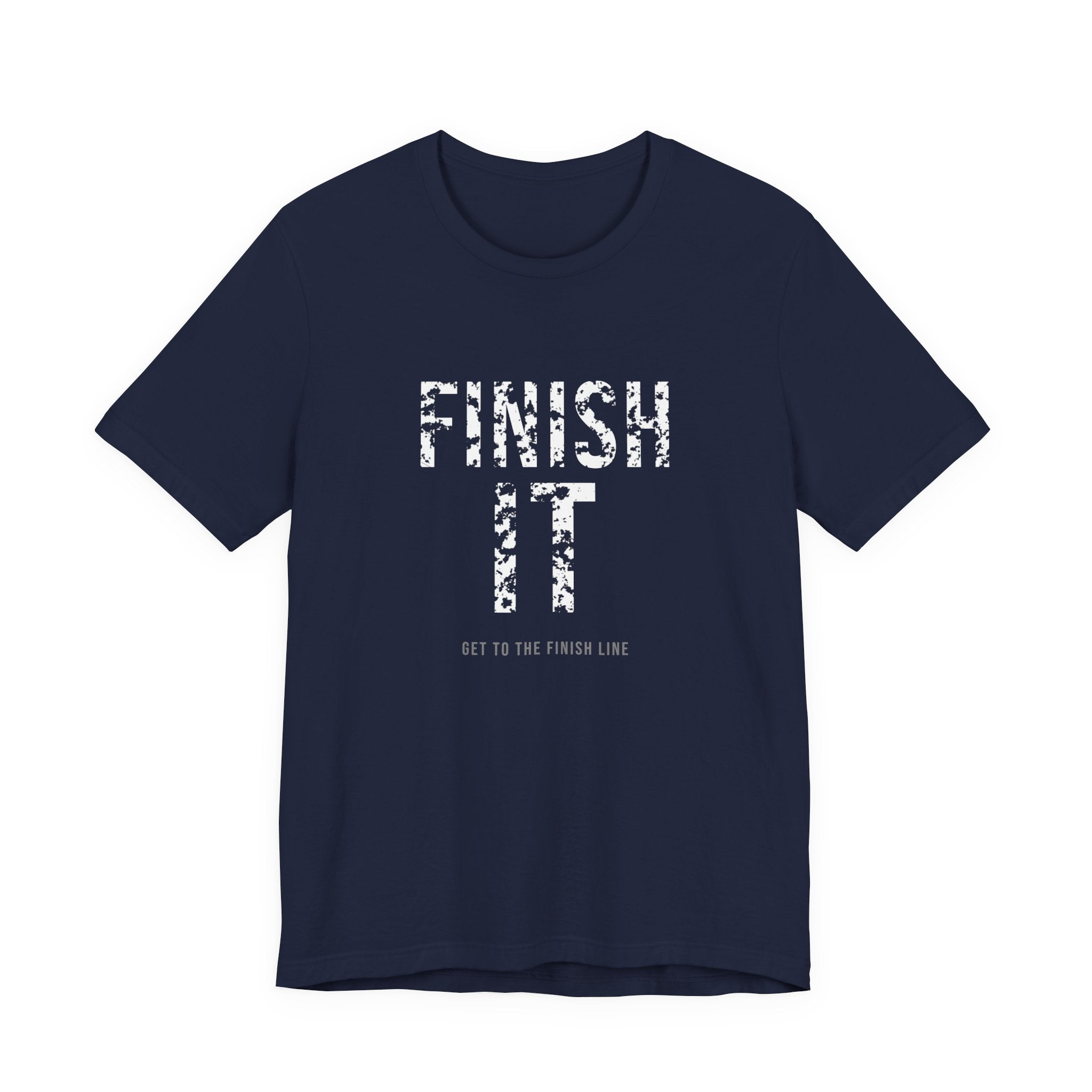 Finish It Tee — White — distressed motivational graphic tee by Get To The Finish Line (view 4)