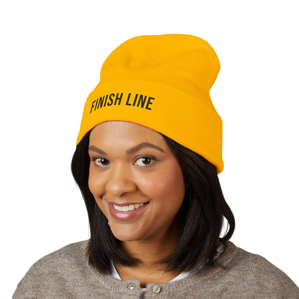 Get To The Finish Line Beanie — Black Stitch — motivational perseverance embroidered beanie by Get To The Finish Line (view 8)