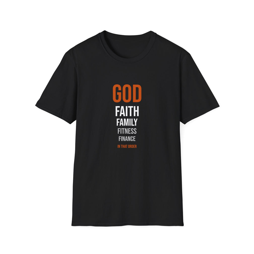 God First In That Order Tee — Four Pillars — motivational graphic tee by Get To The Finish Line (view 6)
