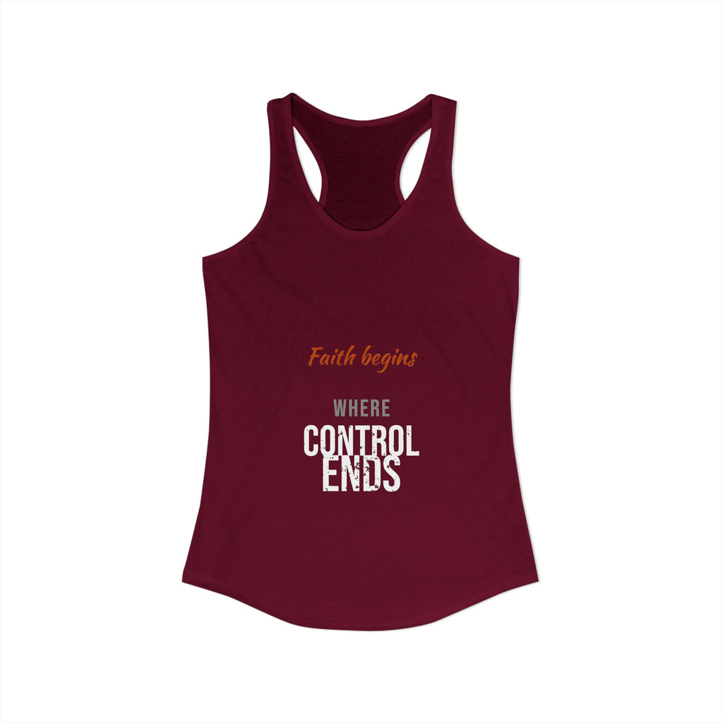 Faith Begins Script Racerback Tank — Dark
