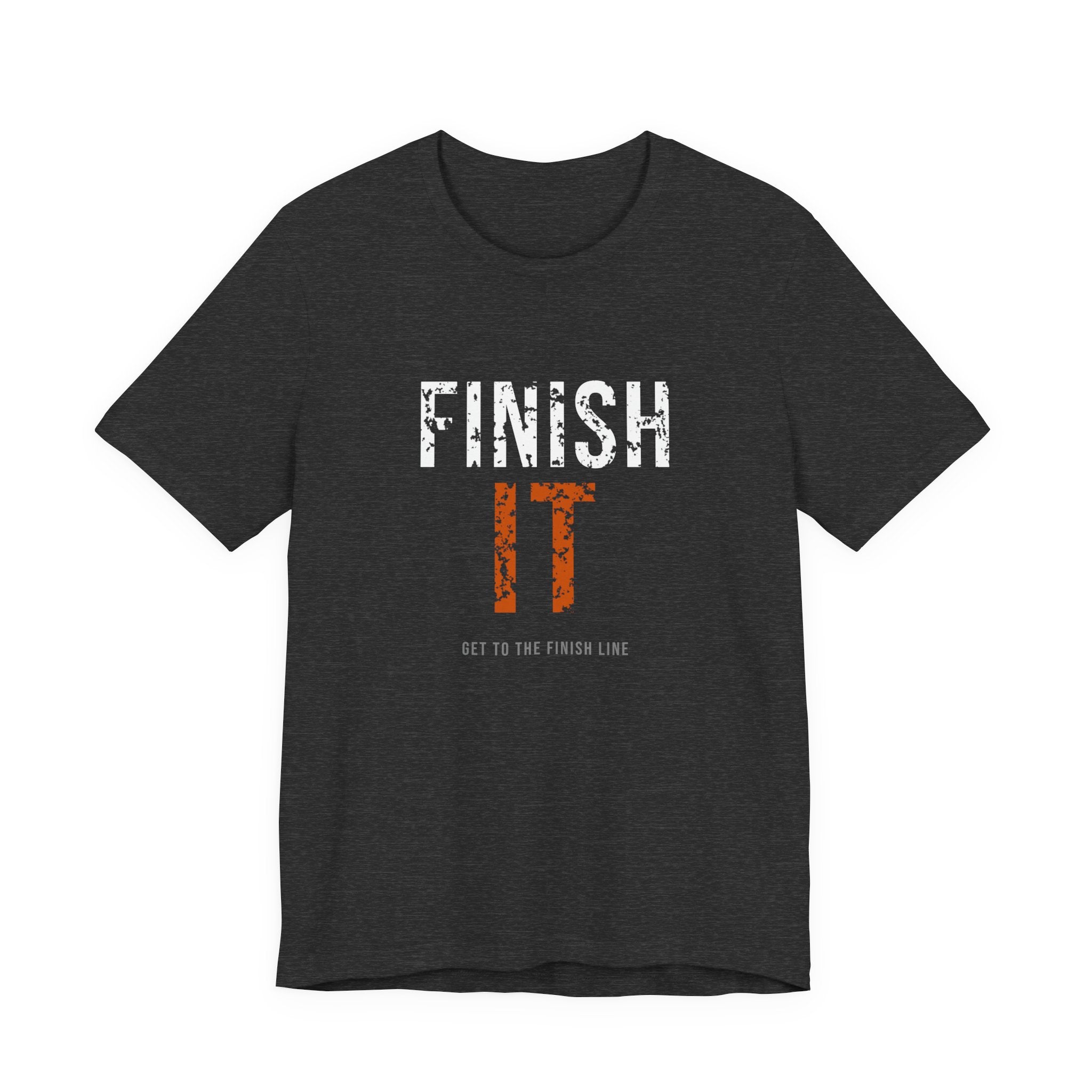 Finish It Tee — White/Orange — distressed motivational graphic tee by Get To The Finish Line (view 3)