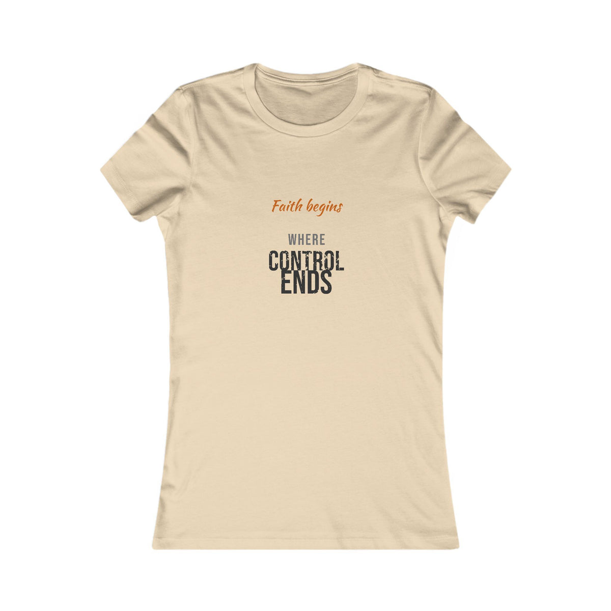 Faith Begins Script Women's Tee — Light