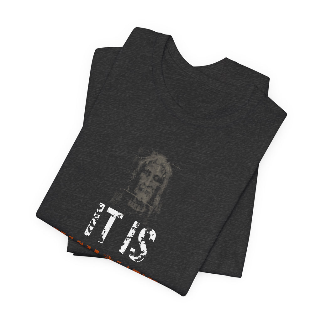It Is Finished Tee — White/Orange — christian graphic tee by Get To The Finish Line (view 12)