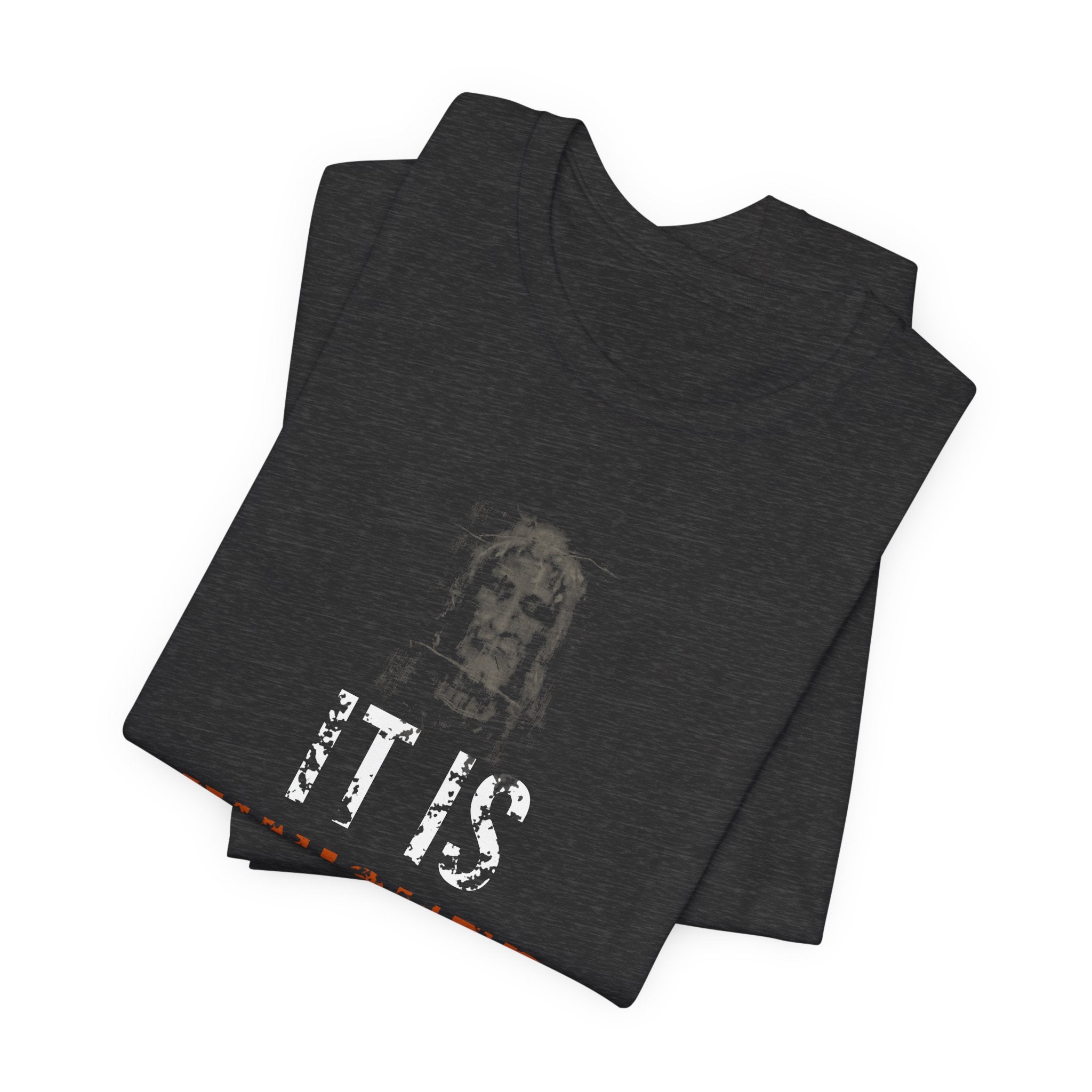 It Is Finished Tee — White/Orange — christian graphic tee by Get To The Finish Line (view 12)