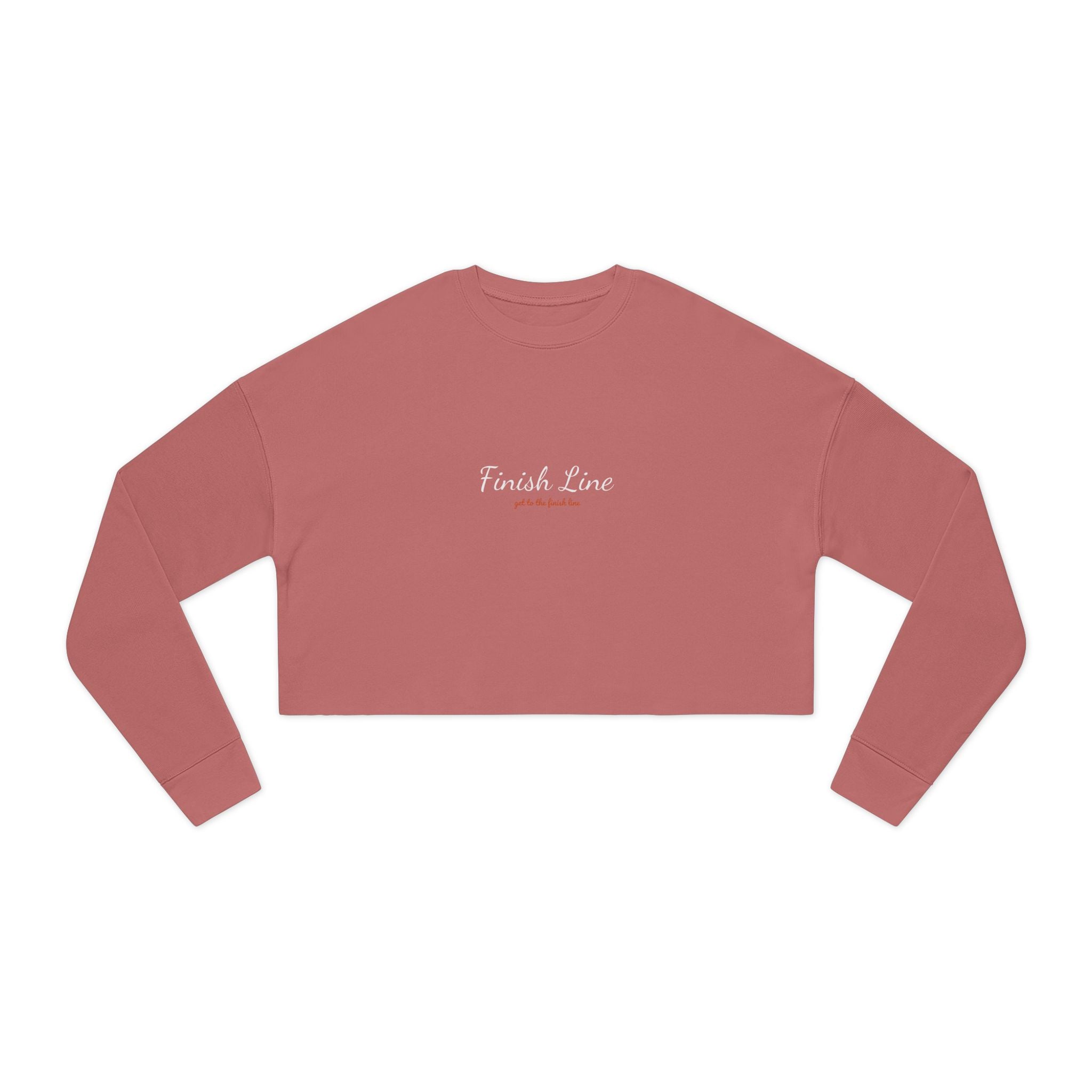Get To The Finish Line Script Cropped Sweatshirt — motivational perseverance cropped sweatshirt by Get To The Finish Line