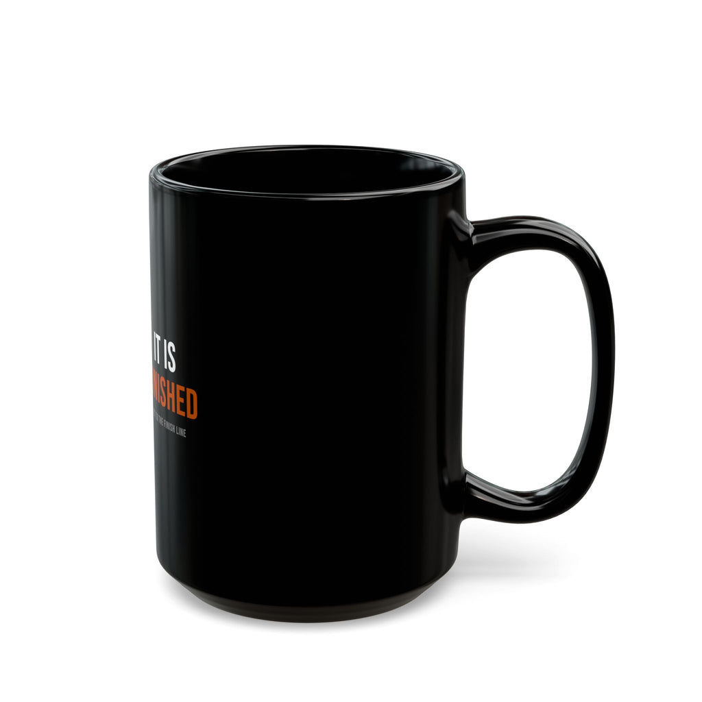 It Is Finished Mug — White/Orange — christian coffee mug by Get To The Finish Line (view 6)