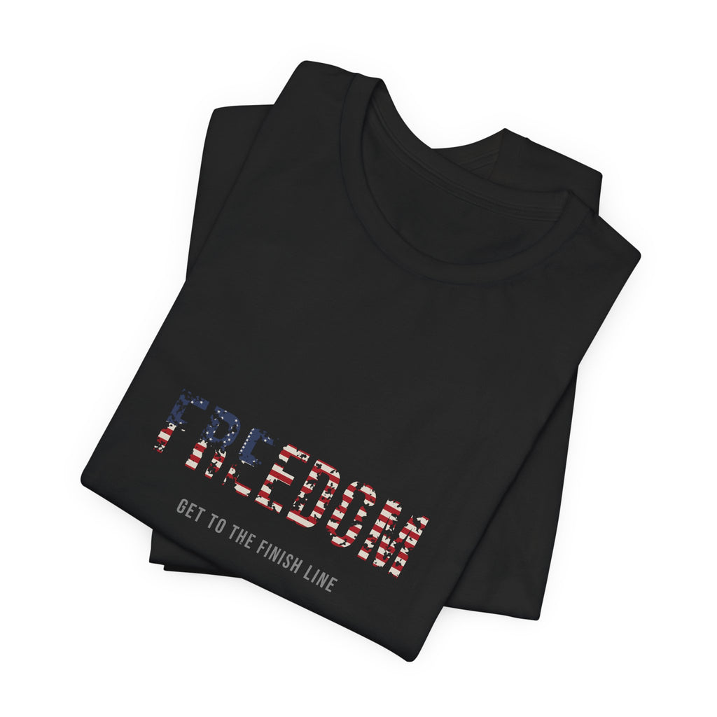 Freedom Tee — Flag Fill — patriotic american flag graphic tee by Get To The Finish Line (view 6)