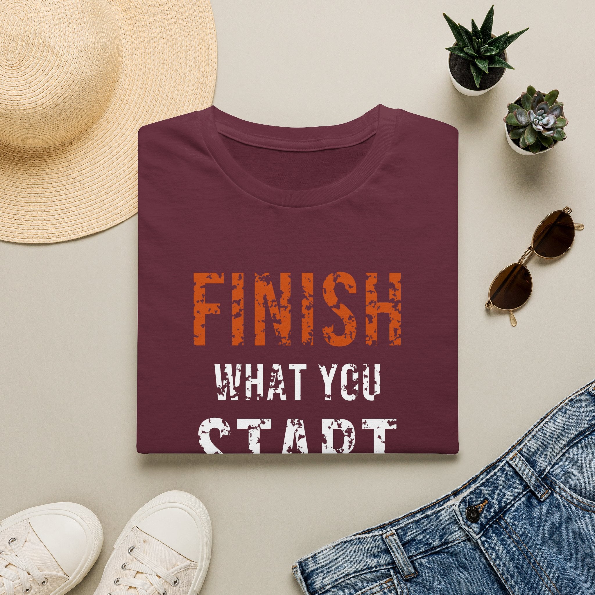 Finish What You Start Tee — motivational graphic tee by Get To The Finish Line (view 2)