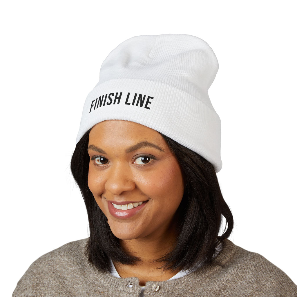 Get To The Finish Line Beanie — Black Stitch — motivational perseverance embroidered beanie by Get To The Finish Line (view 5)