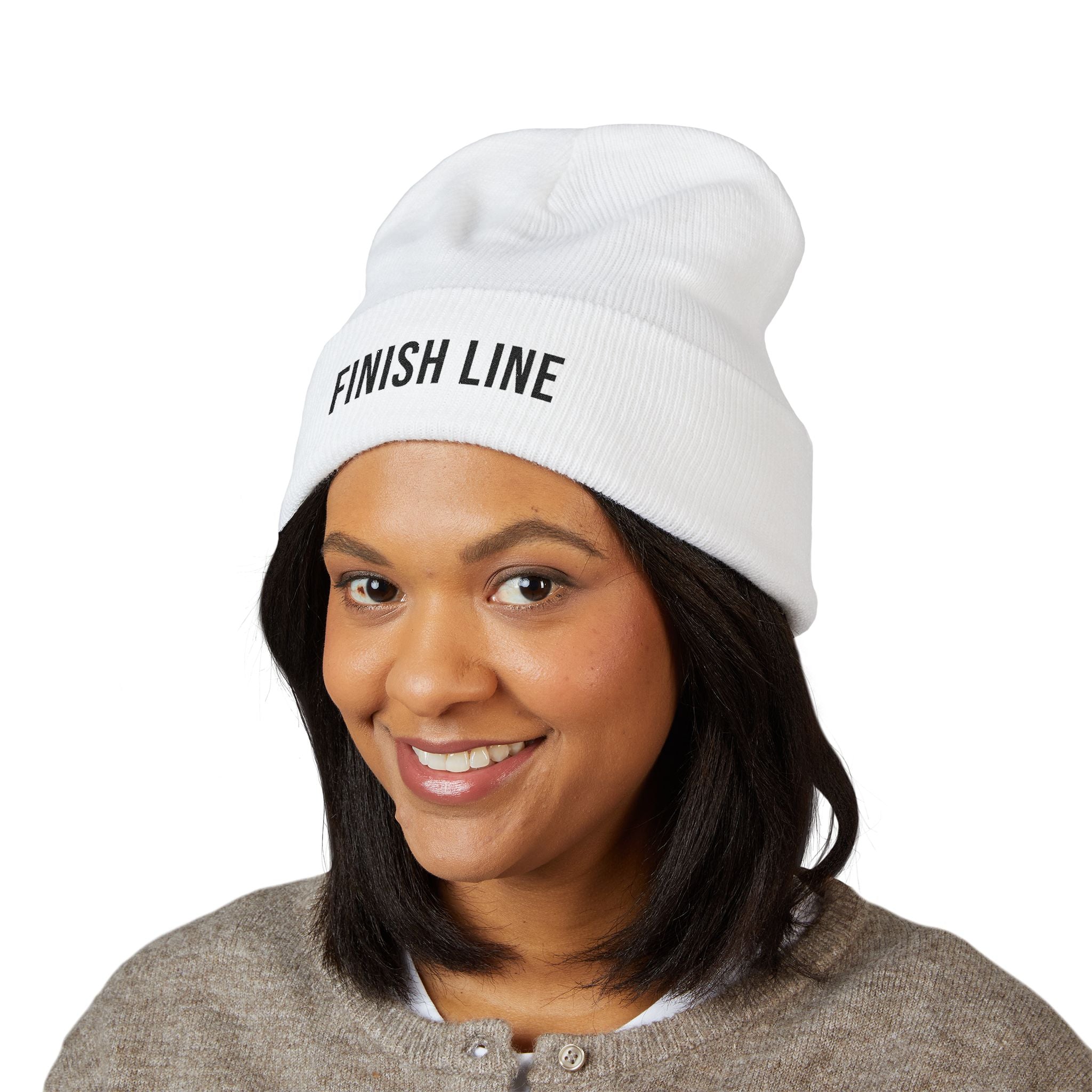 Get To The Finish Line Beanie — Black Stitch — motivational perseverance embroidered beanie by Get To The Finish Line (view 5)