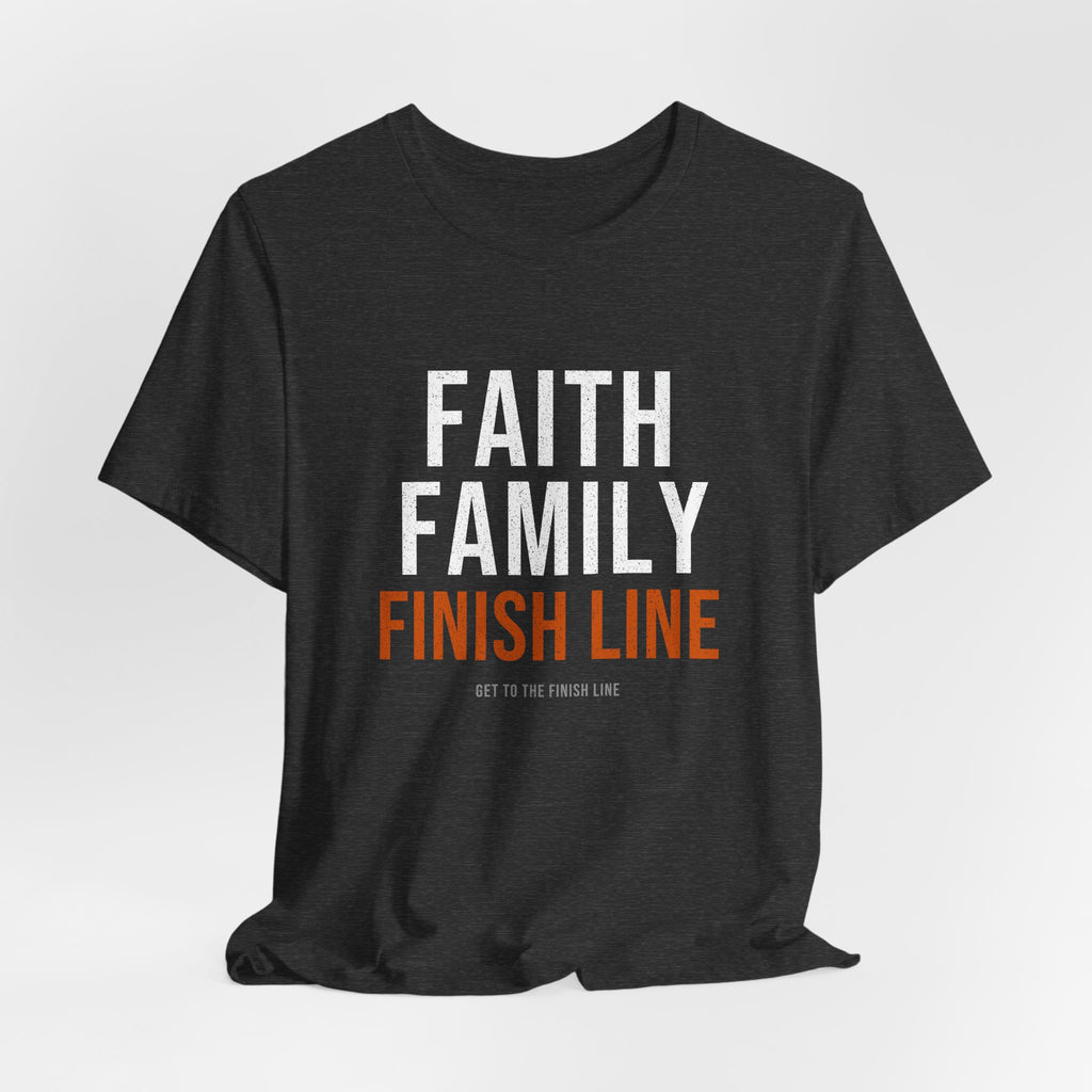 Faith Family Finish Line — Motivational T-Shirt — christian family values graphic tee by Get To The Finish Line (view 12)