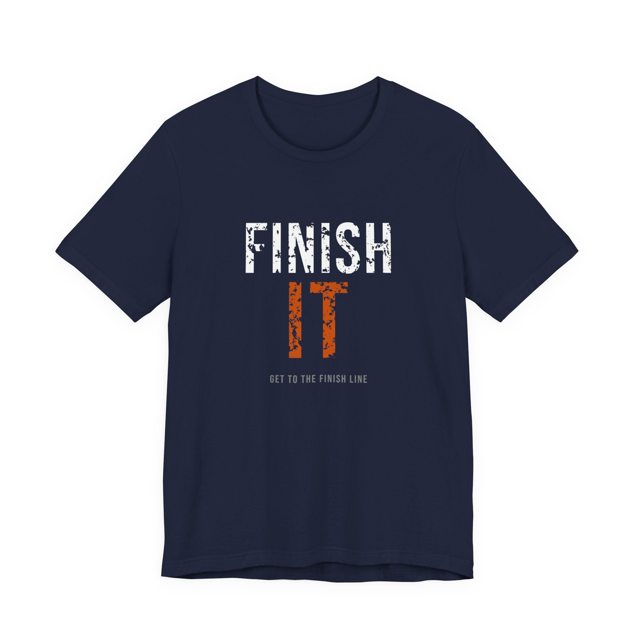 Finish It Tee — White/Orange — distressed motivational graphic tee by Get To The Finish Line (view 4)